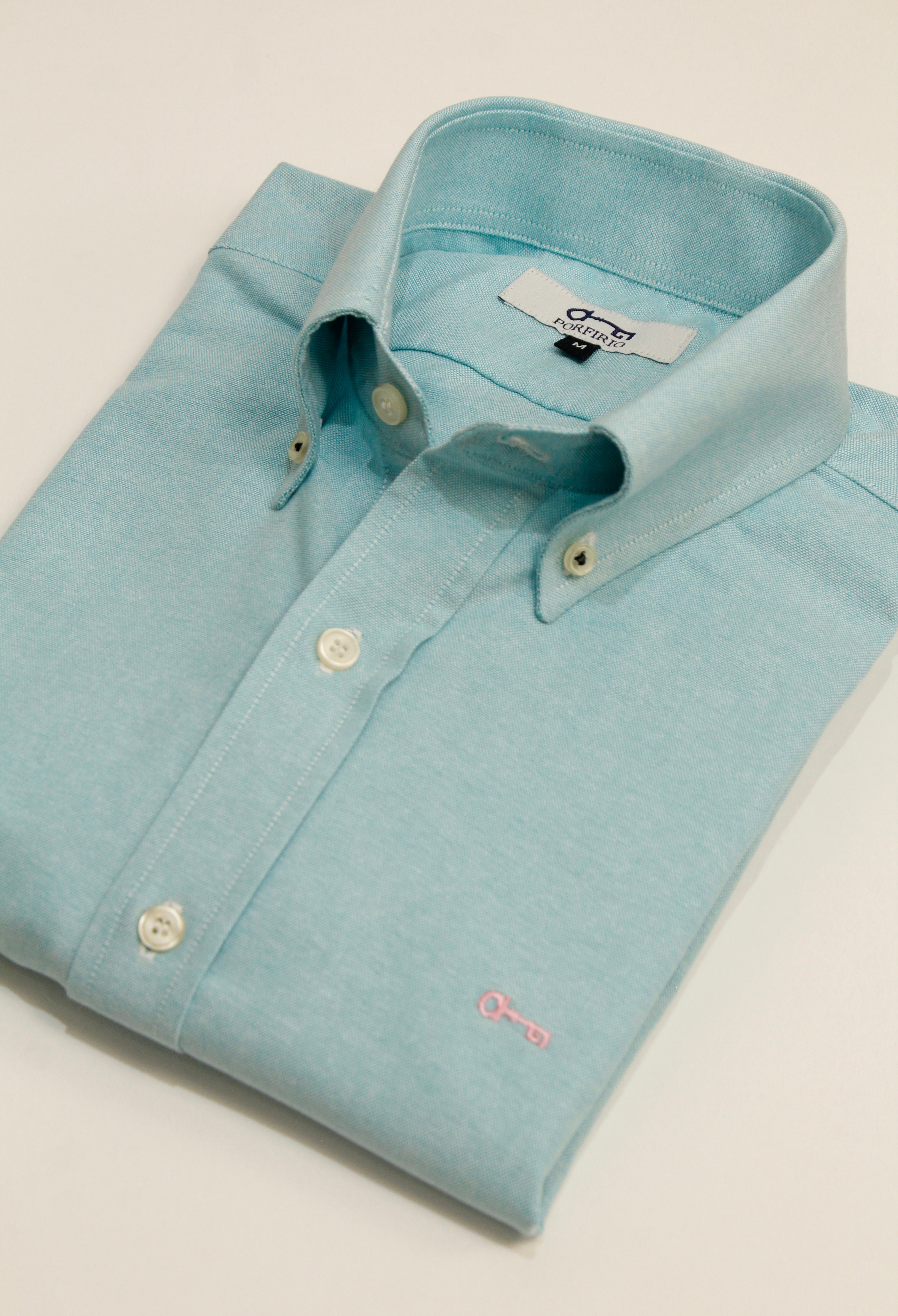 Camisa Oxford Azul Turquesa