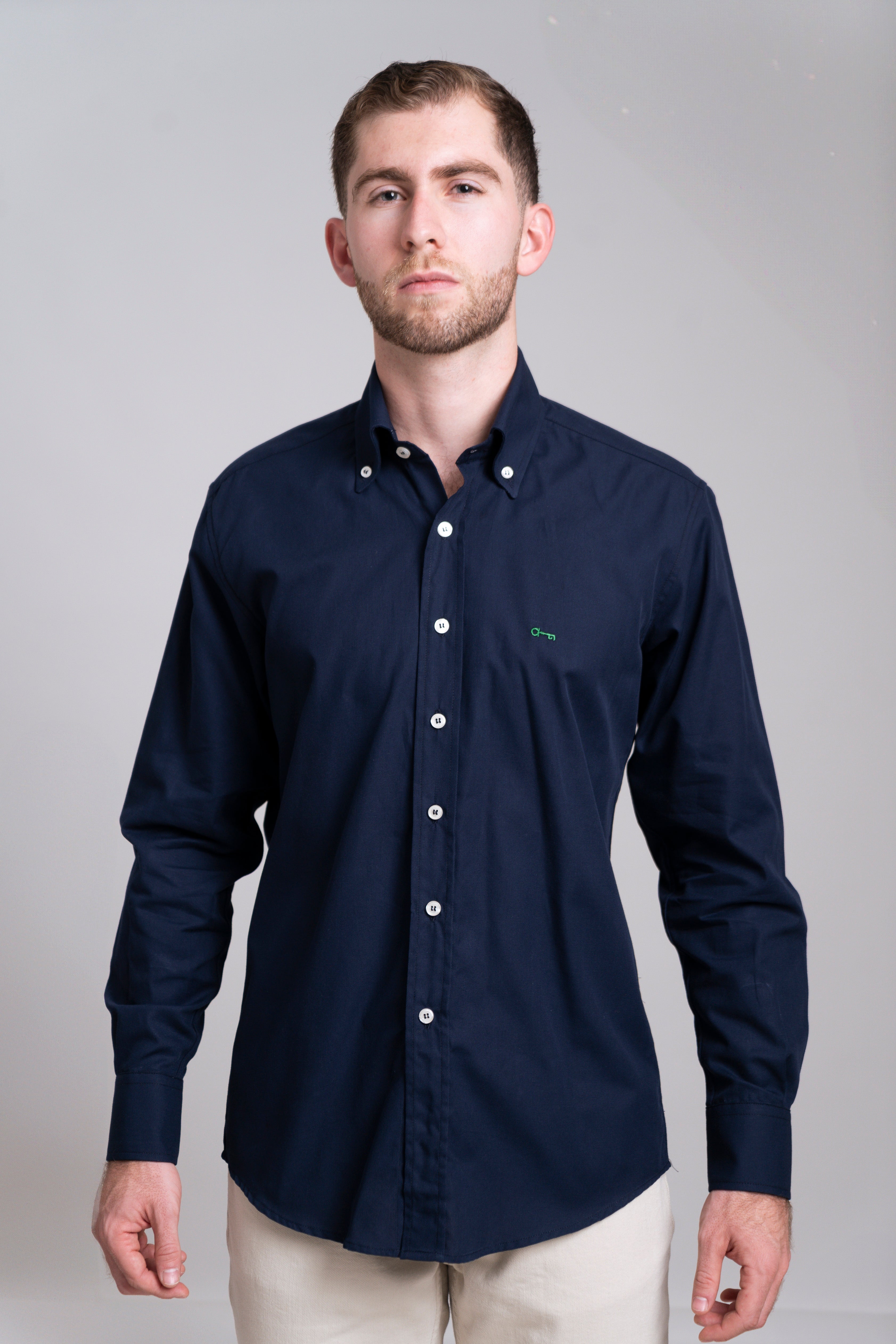 Camisa Azul Marino Algodón