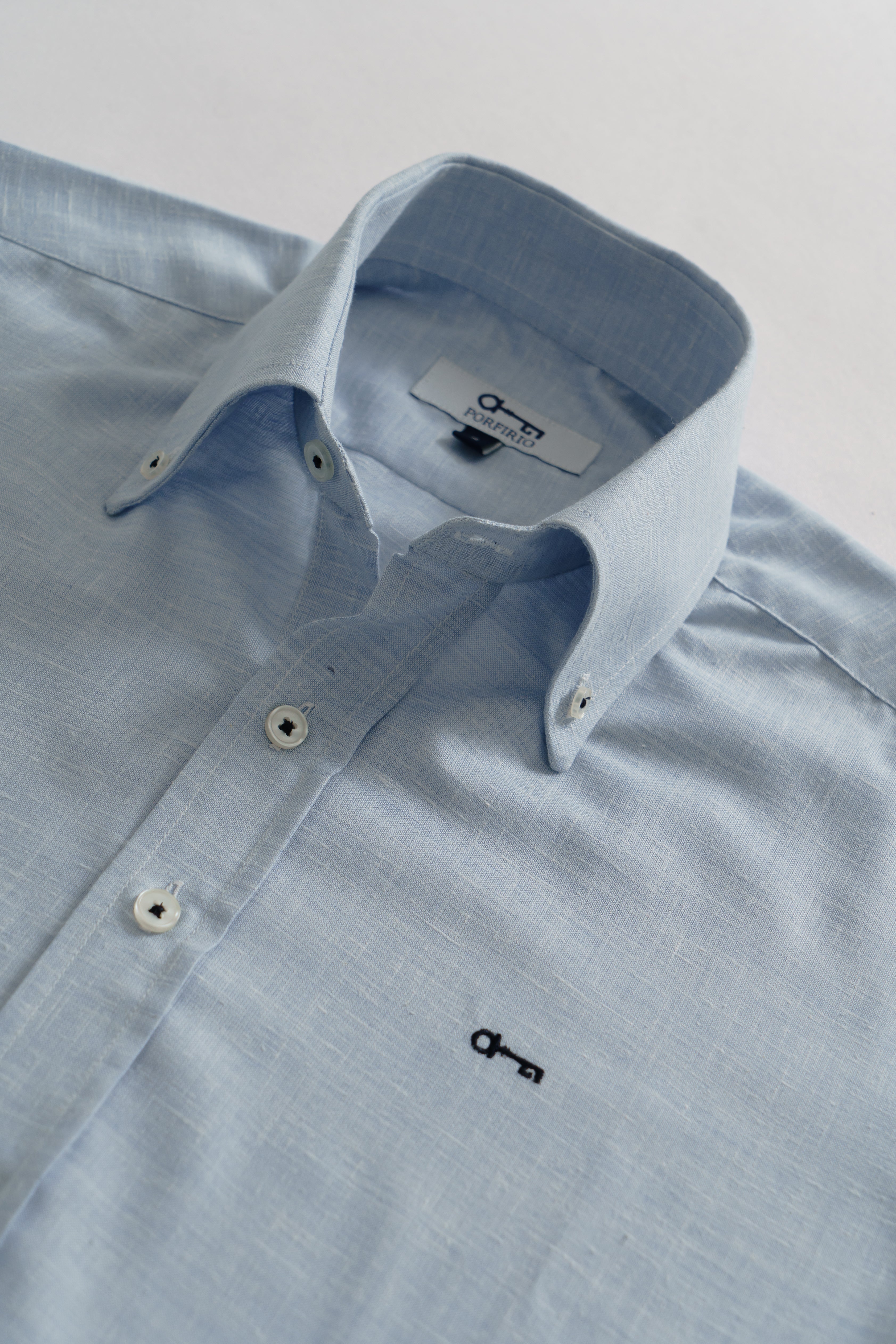 Camisa Lino Azul Cielo