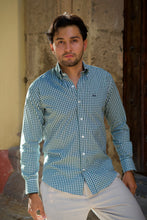 Camisa Popelín Cuadro Verde Botella