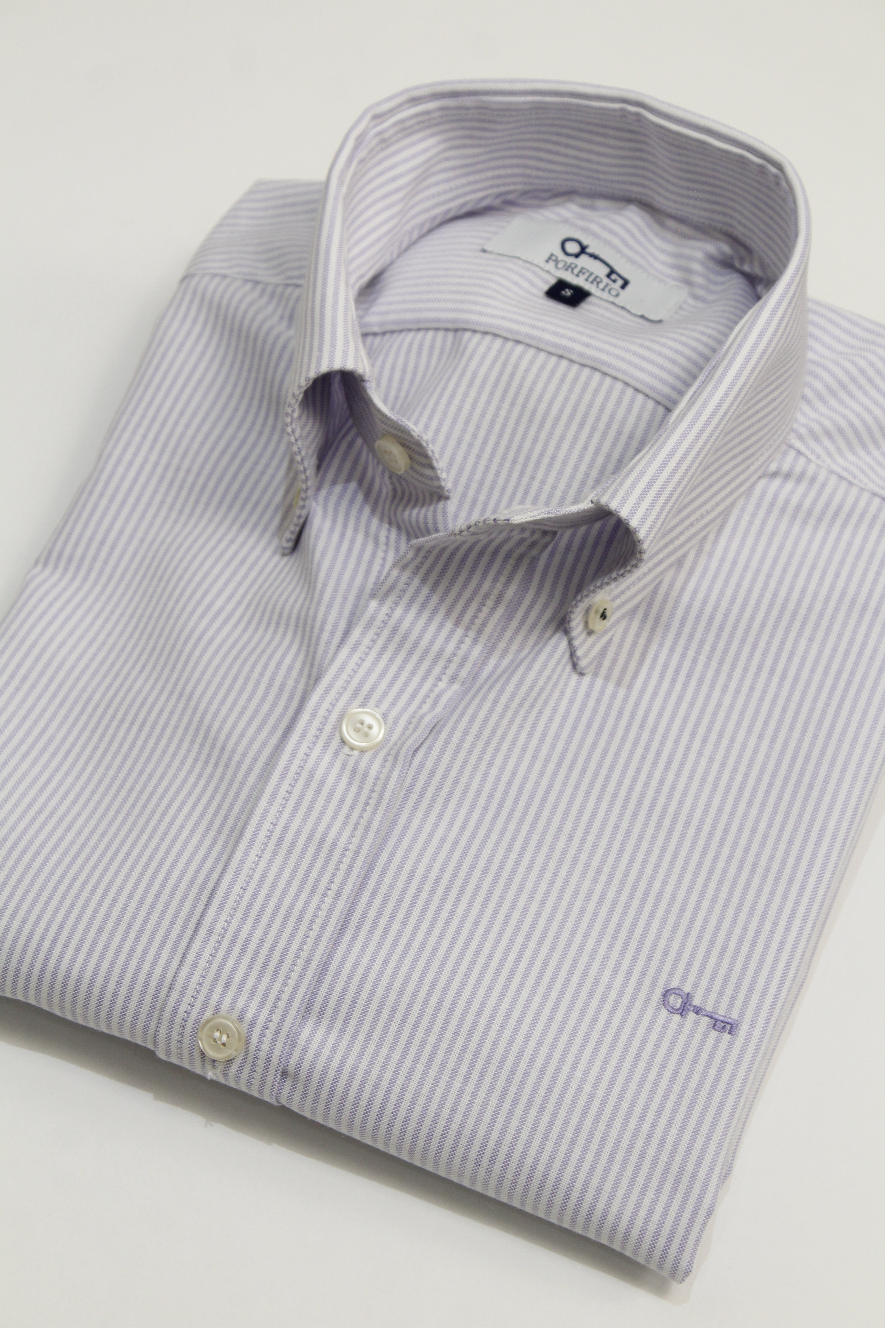 Camisa Oxford Rayas Lila Easy Iron