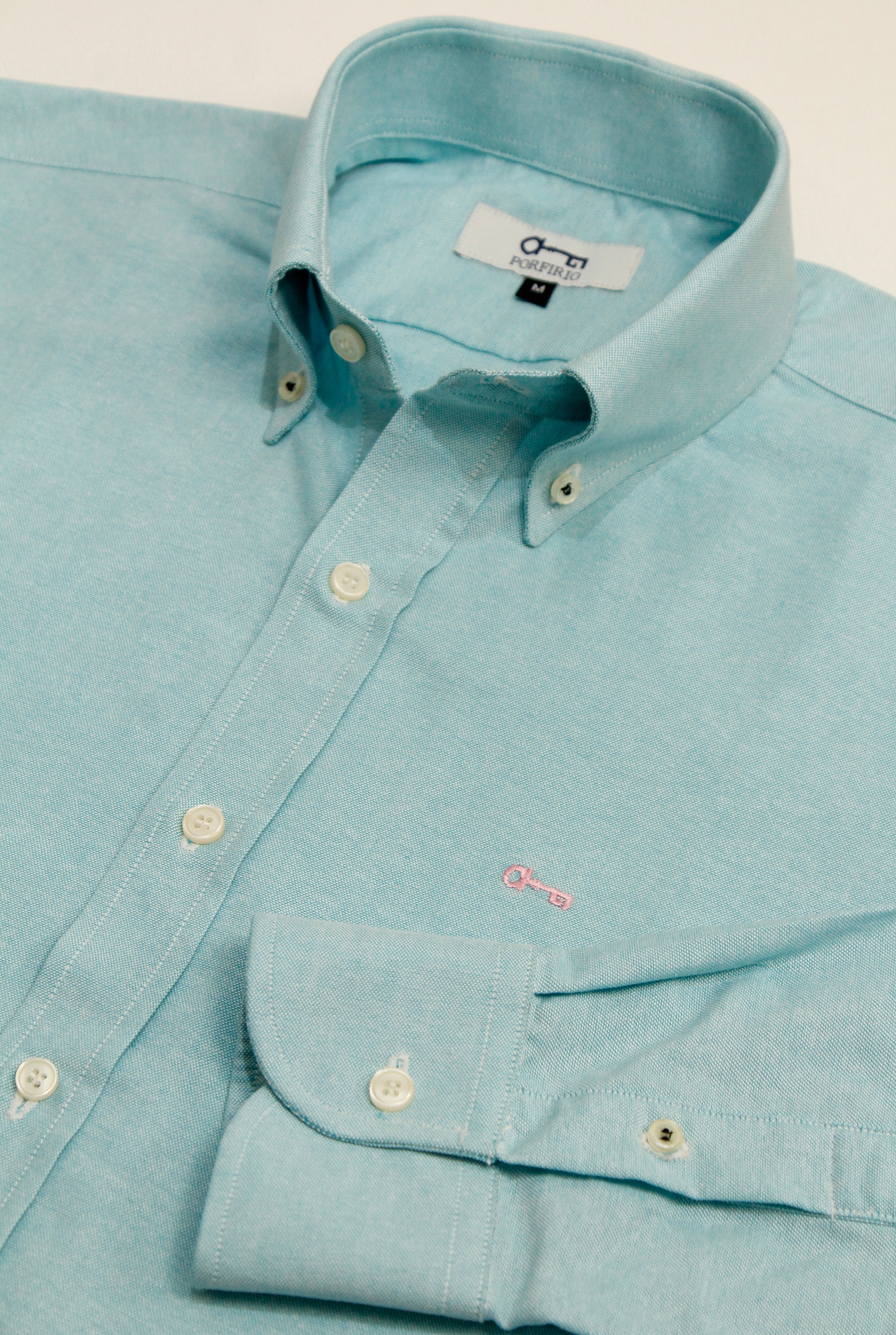 Camisa Oxford Azul Turquesa