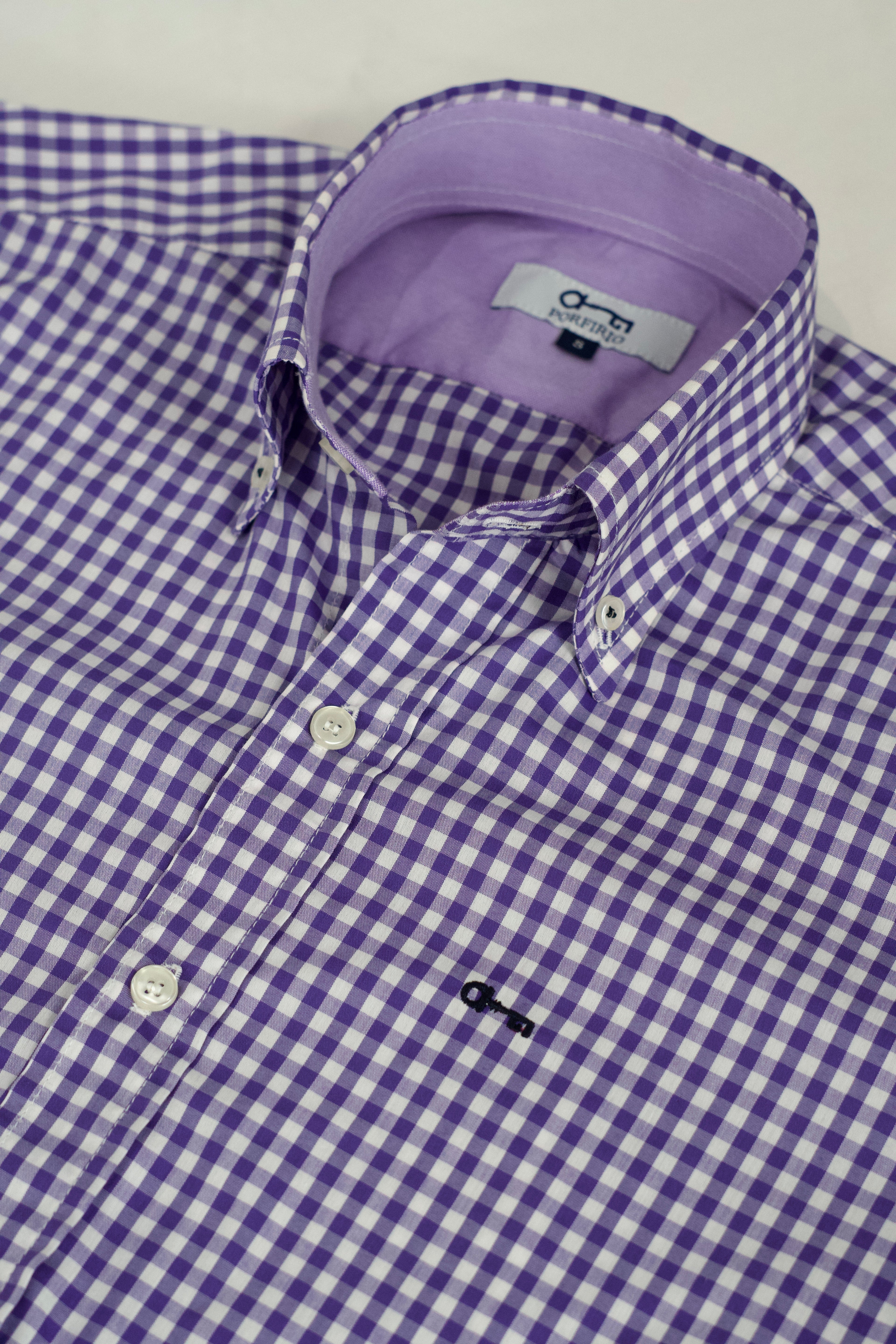 Camisa Popelín Cuadro Purpura