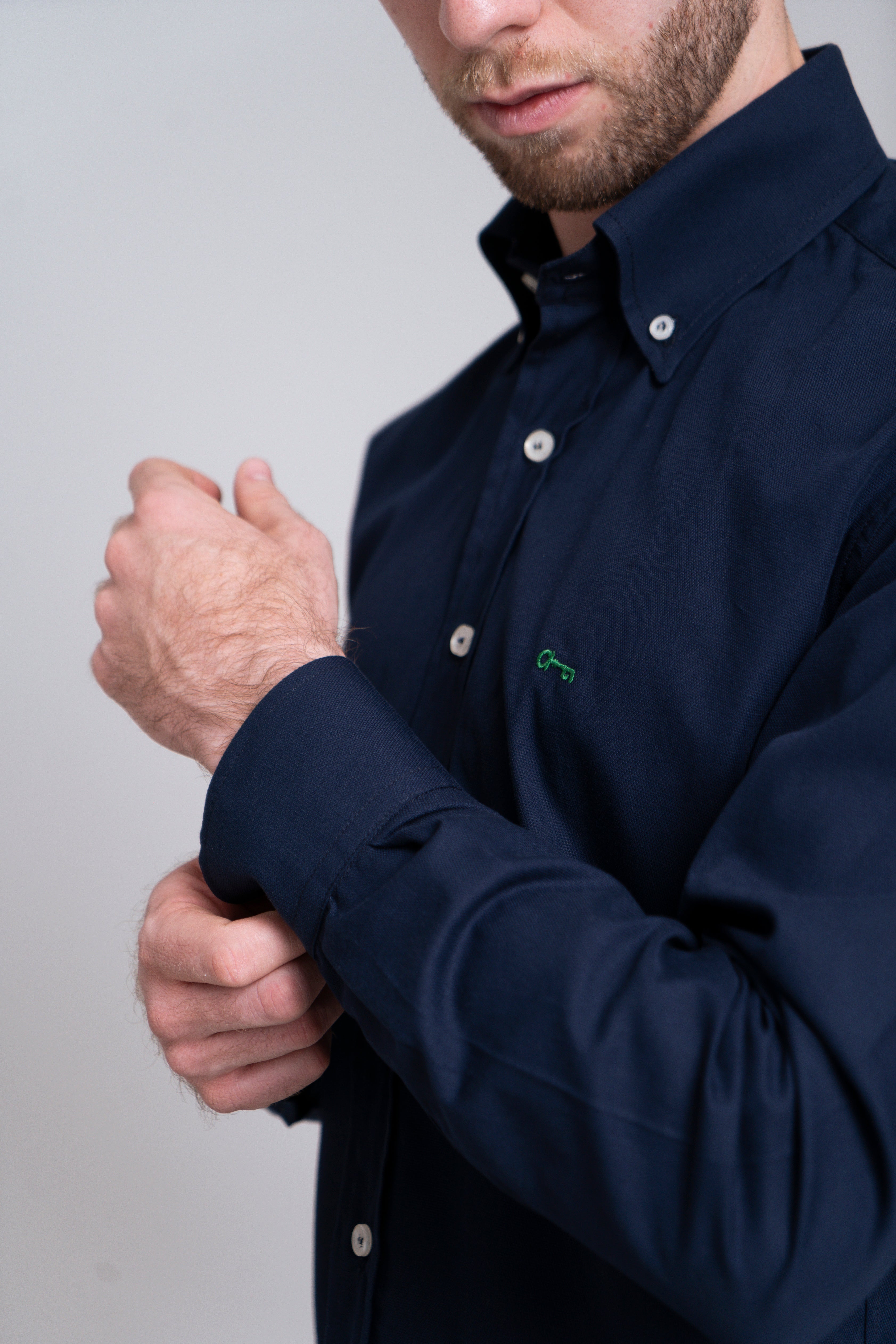 Camisa Azul Marino Algodón