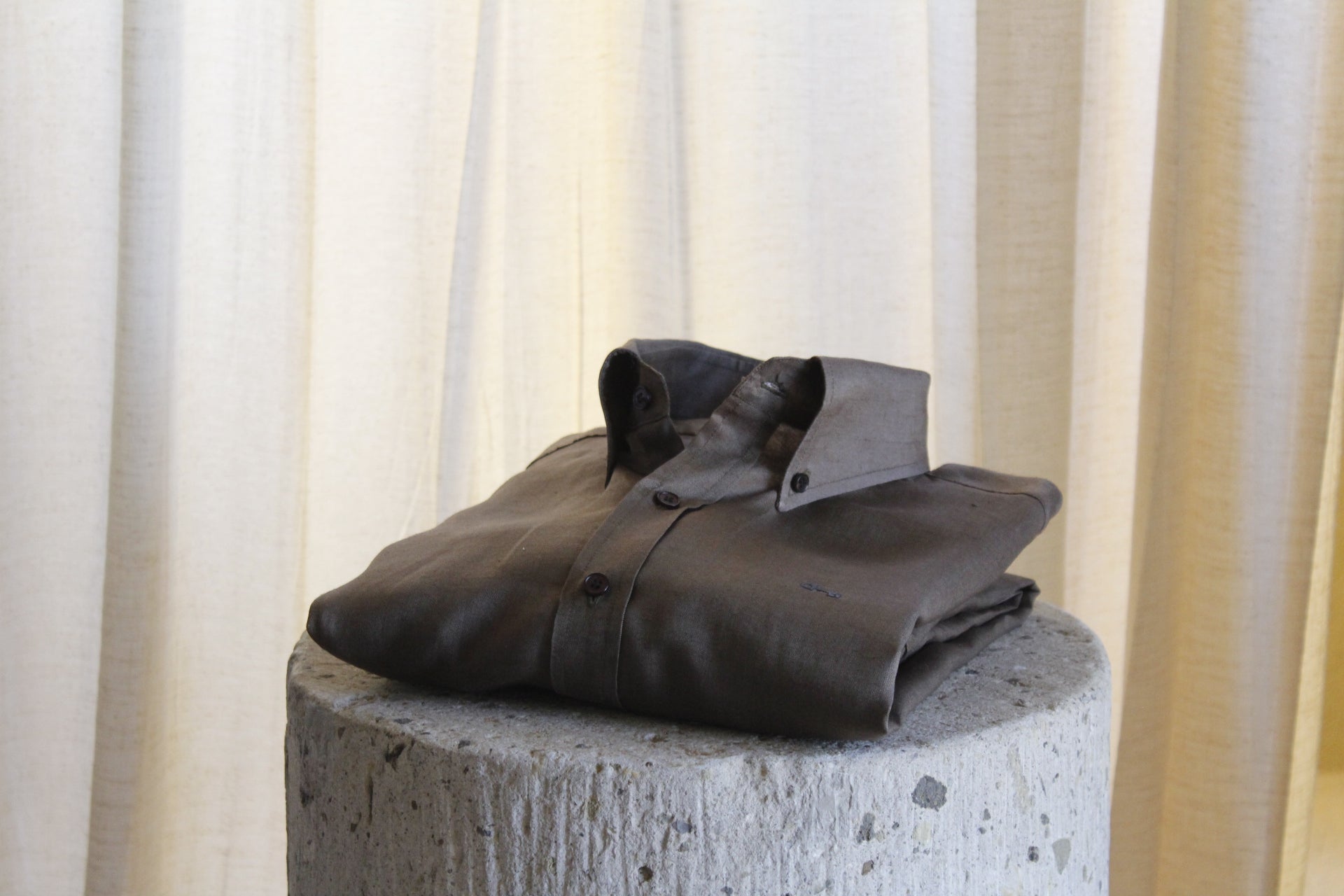 Camisa Verde Olivo 100% Lino Europeo