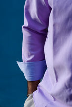 Camisa Oxford Ligero Lila Contrastes Cielo