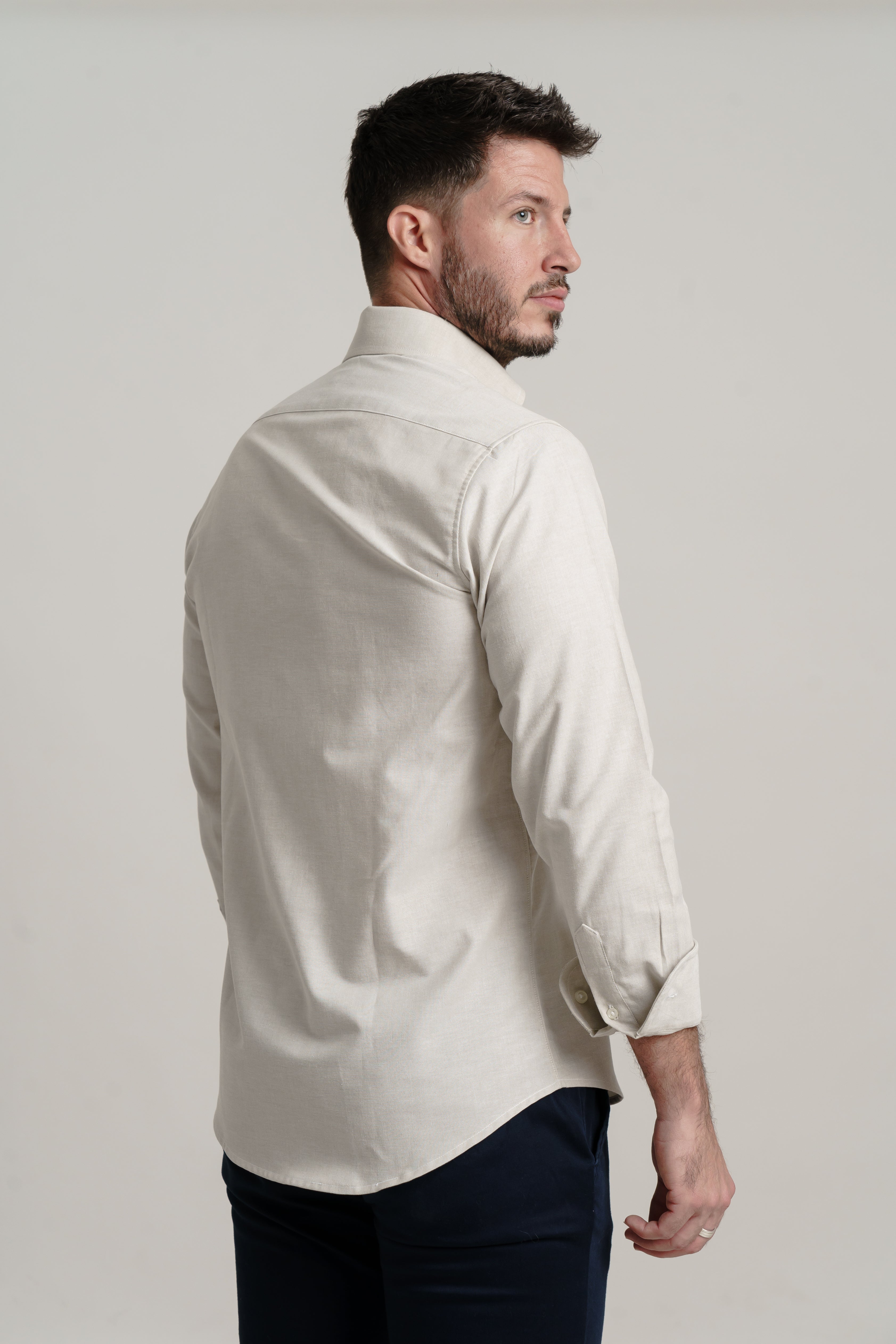 Camisa Beige Oxford Ligero