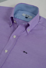 Camisa Oxford Ligero Lila Contrastes Cielo