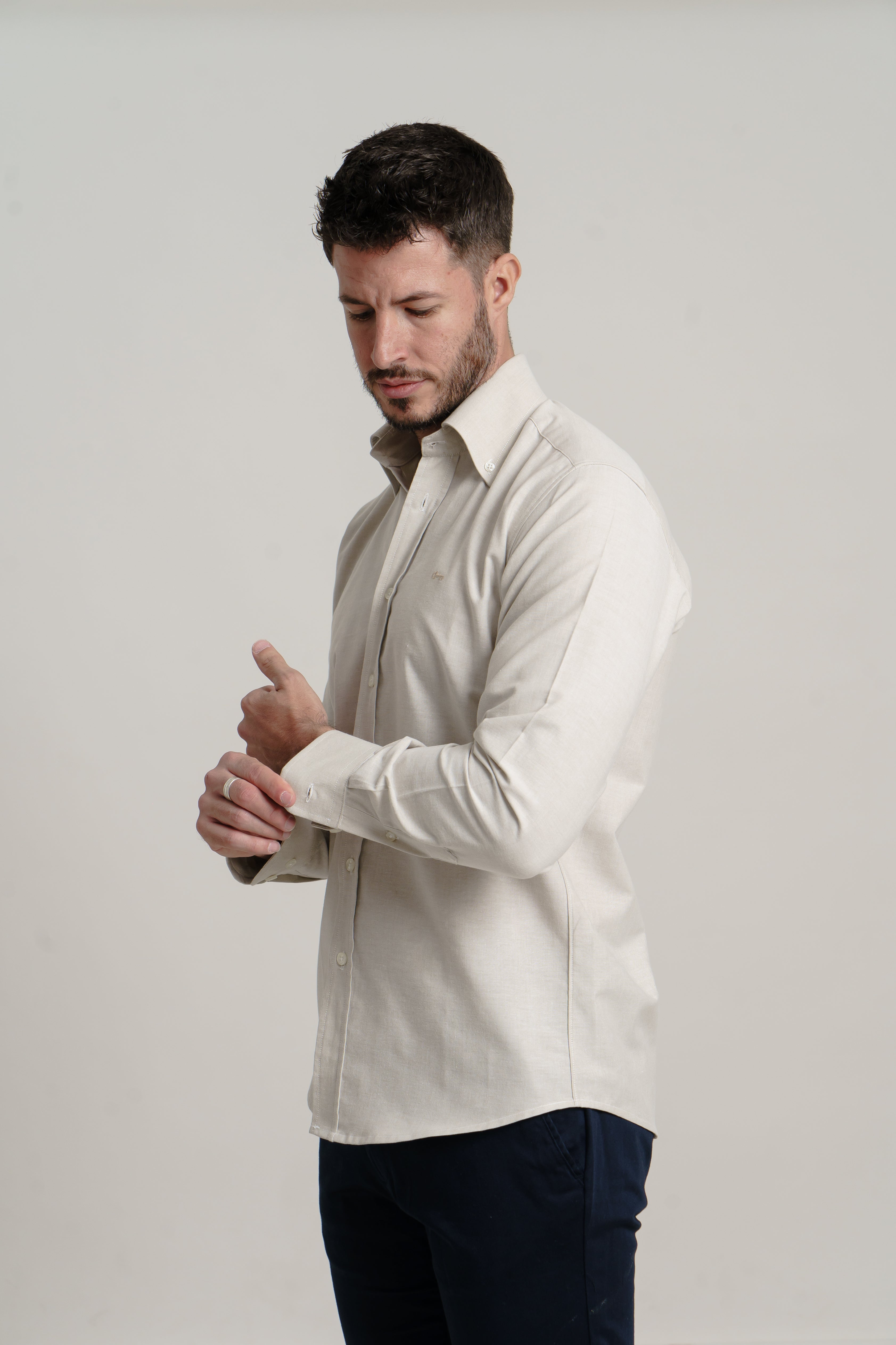 Camisa Beige Oxford Ligero