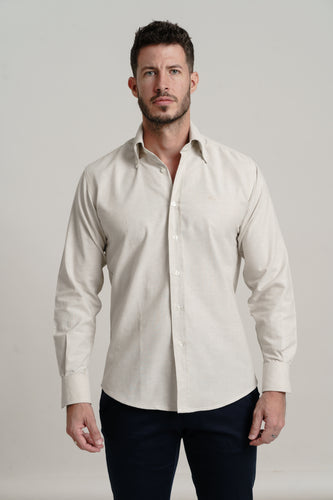 Camisa Beige Oxford Ligero