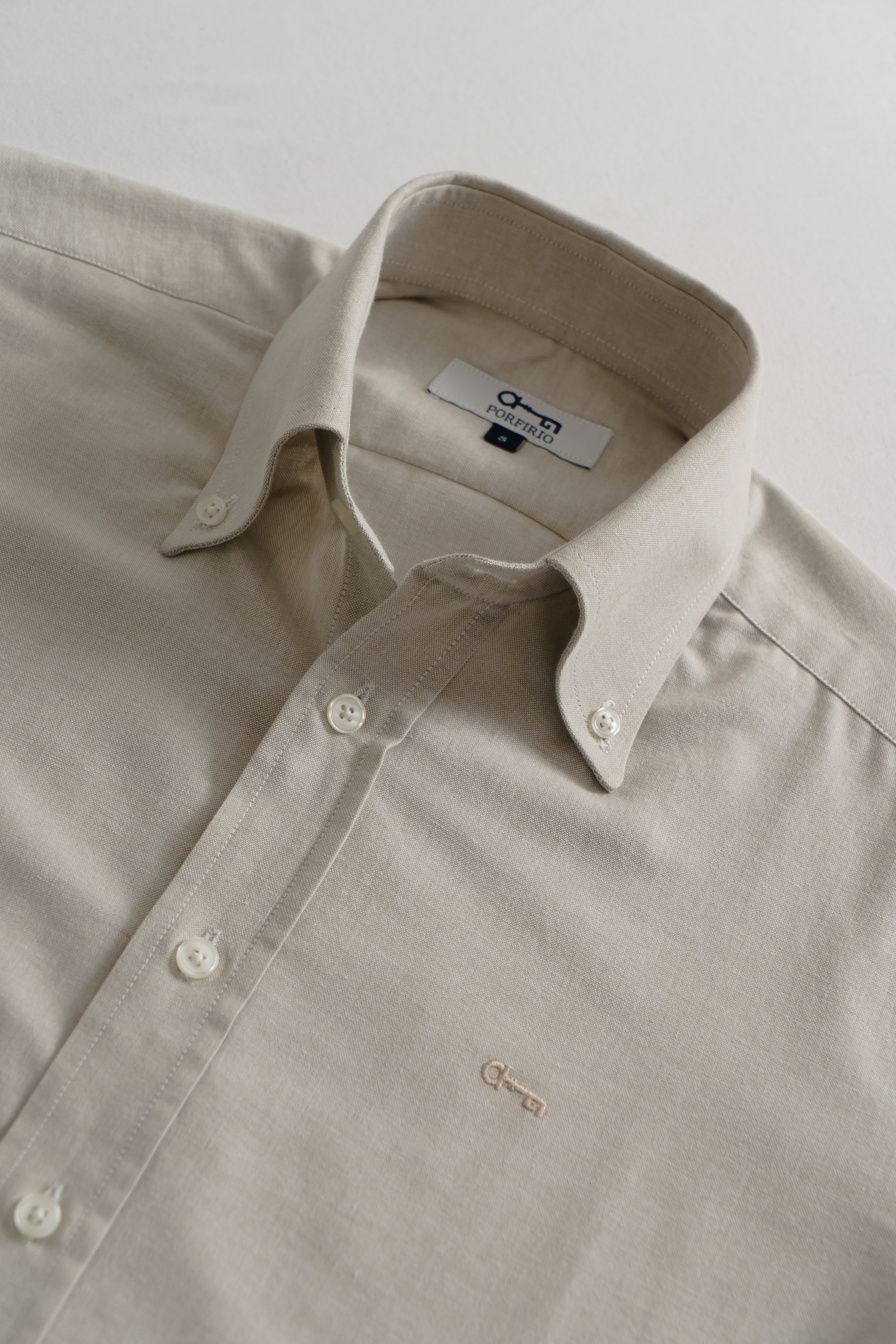 Camisa Beige Oxford Ligero