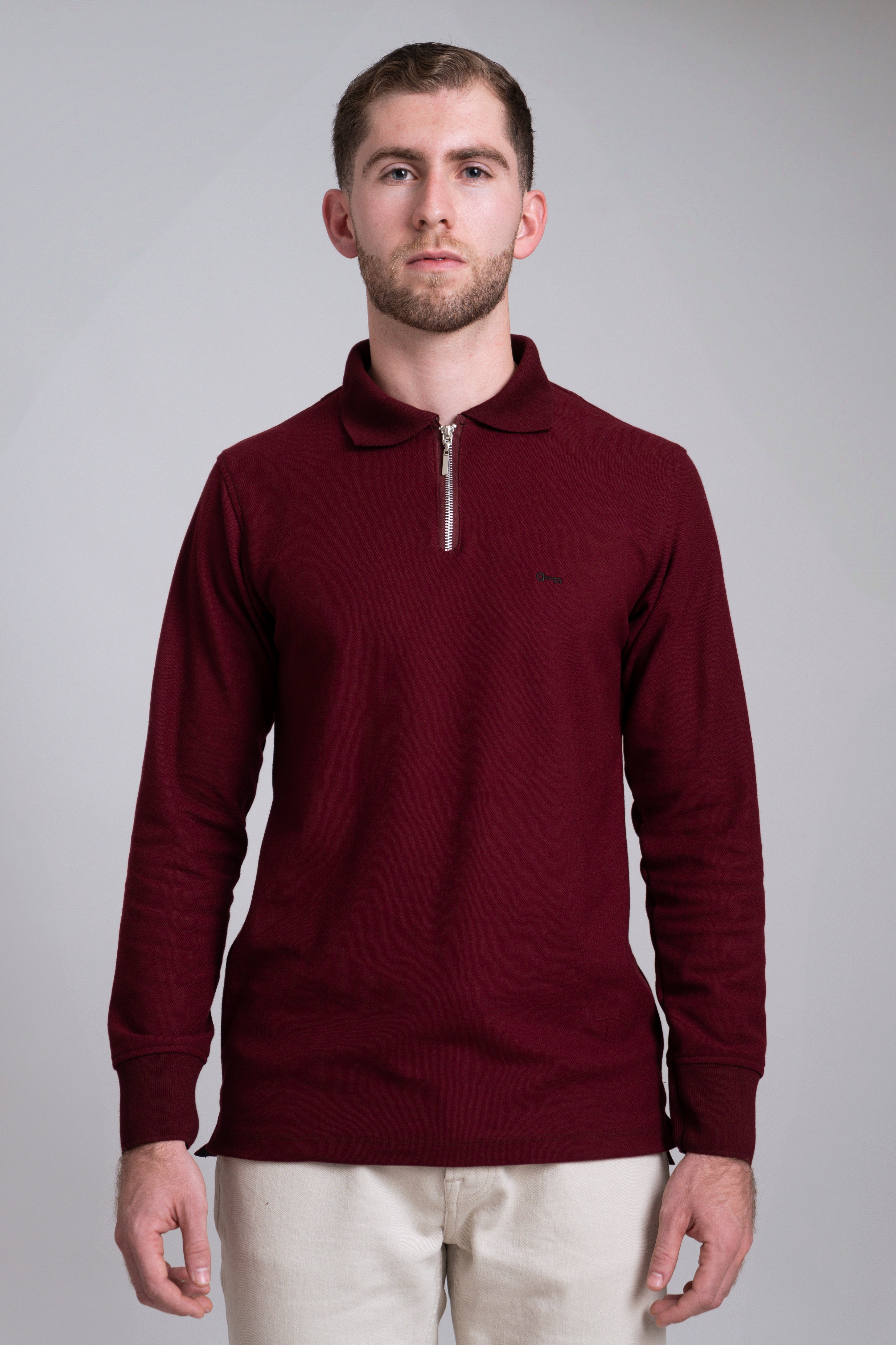 Polo Vino Manga Larga con Zipper