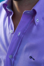 Camisa Oxford Ligero Lila Contrastes Cielo