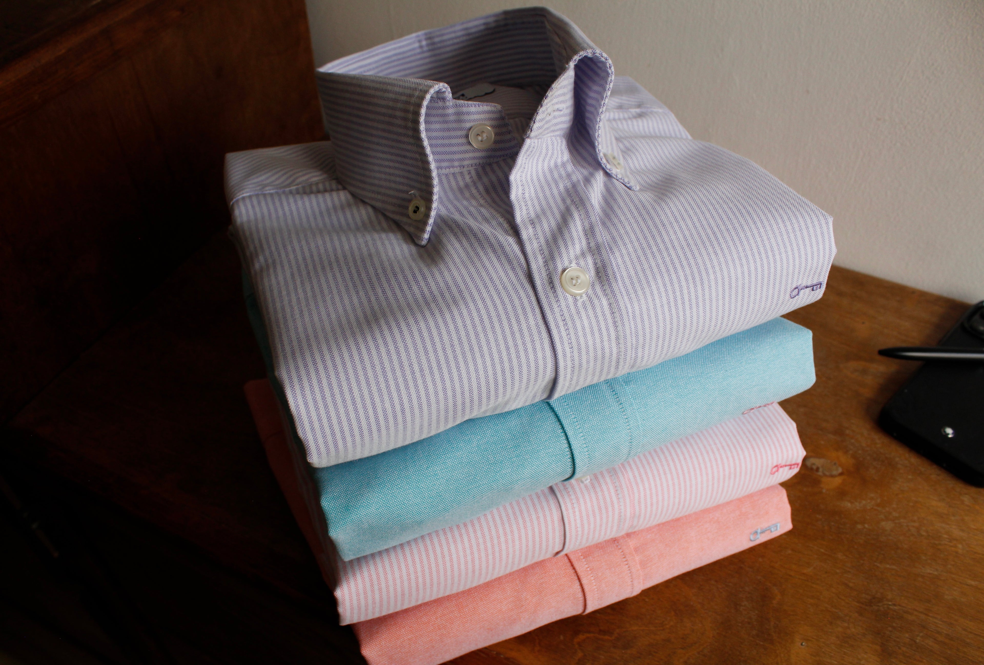 Camisa Oxford Rayas Lila