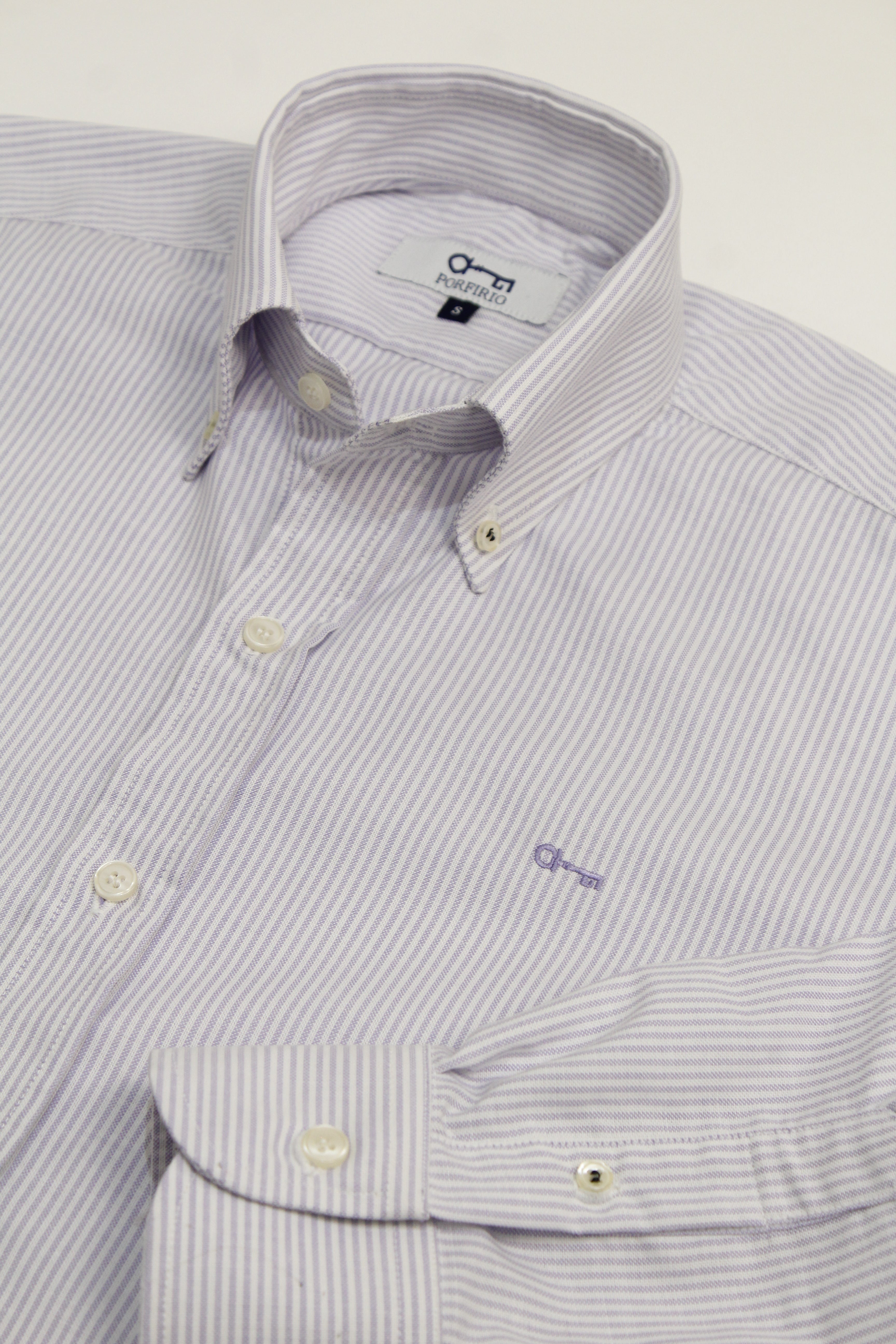 Camisa Oxford Rayas Lila Easy Iron