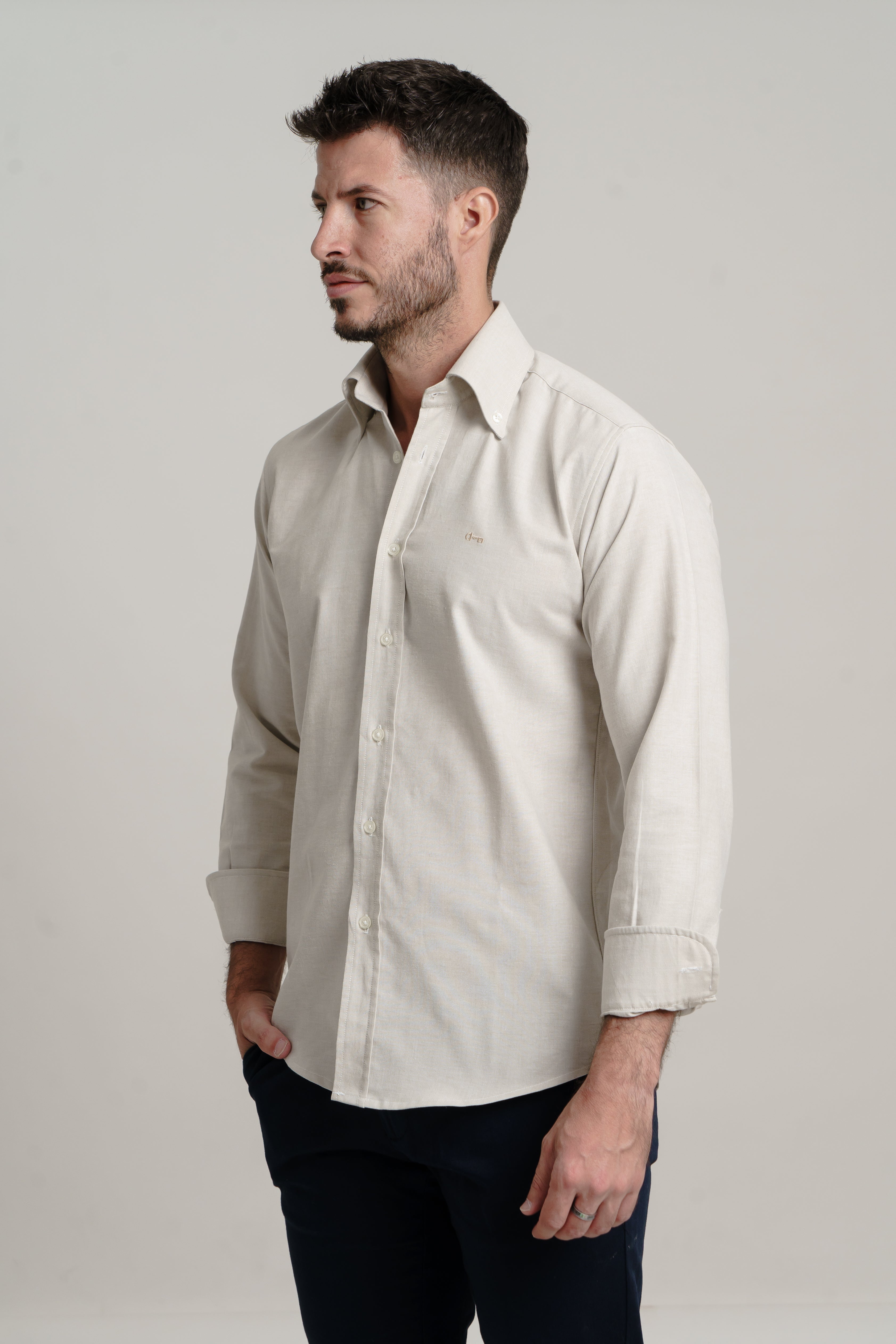 Camisa Beige Oxford Ligero