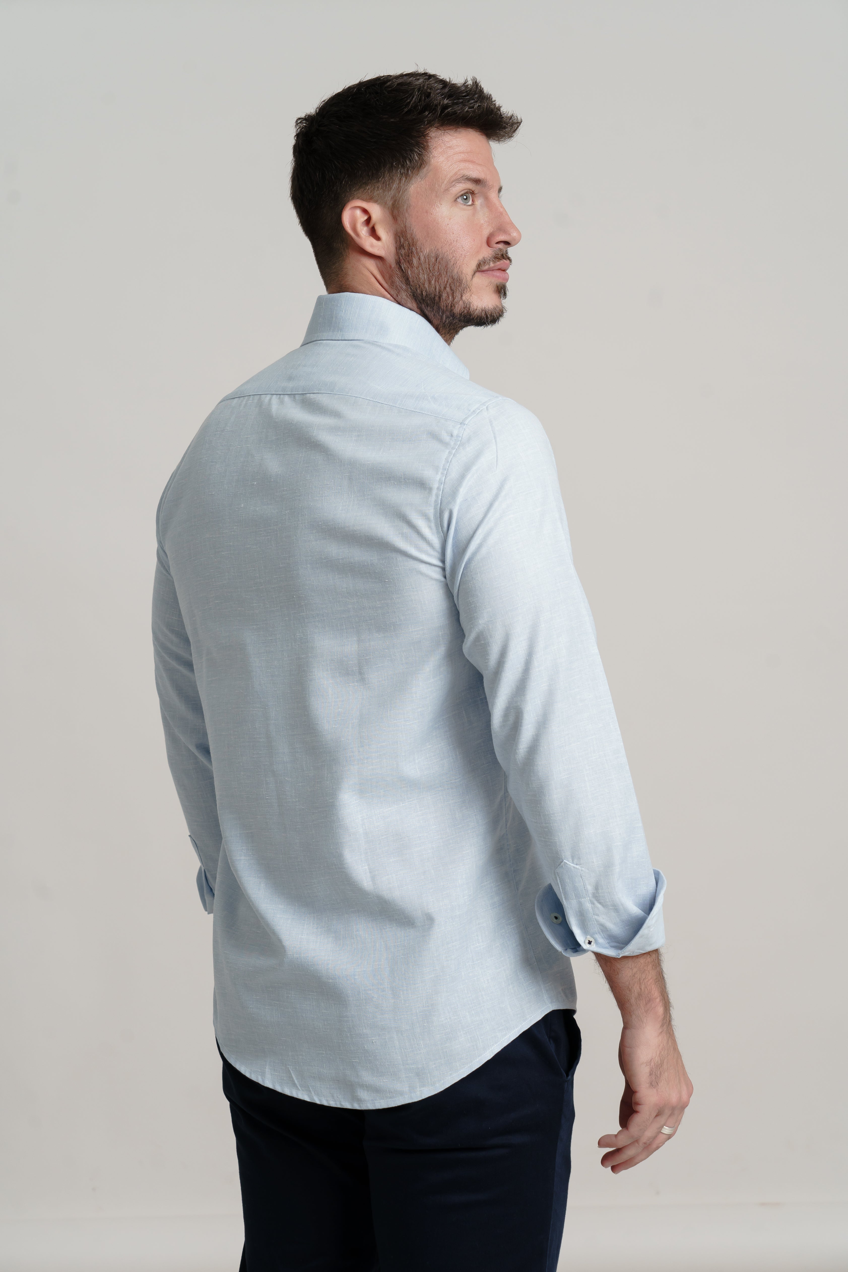 Camisa Lino Azul Cielo