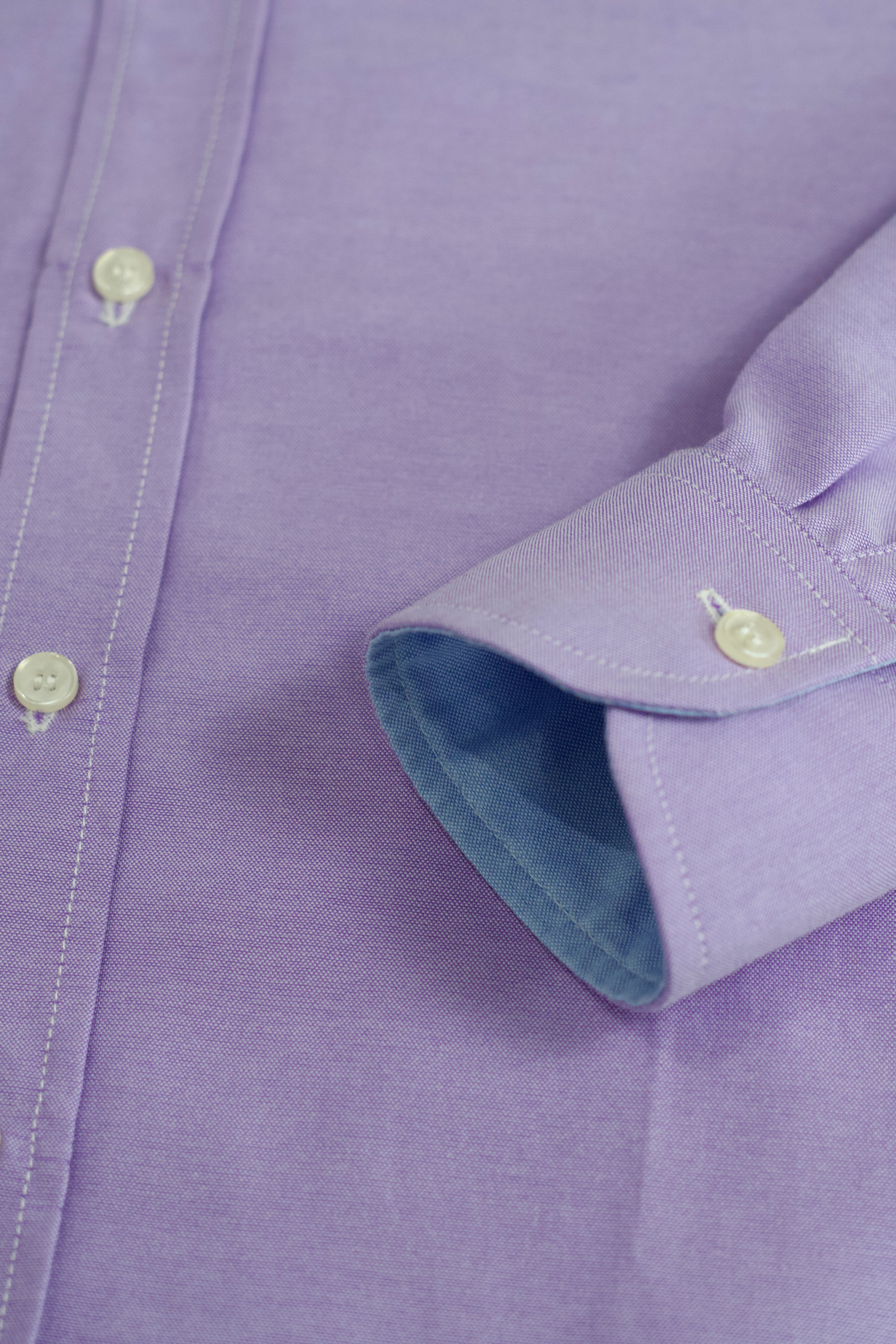 Camisa Oxford Ligero Lila Contrastes Cielo
