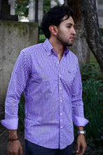 Camisa Popelín Cuadro Purpura