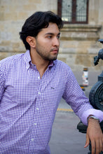 Camisa Popelín Cuadro Purpura