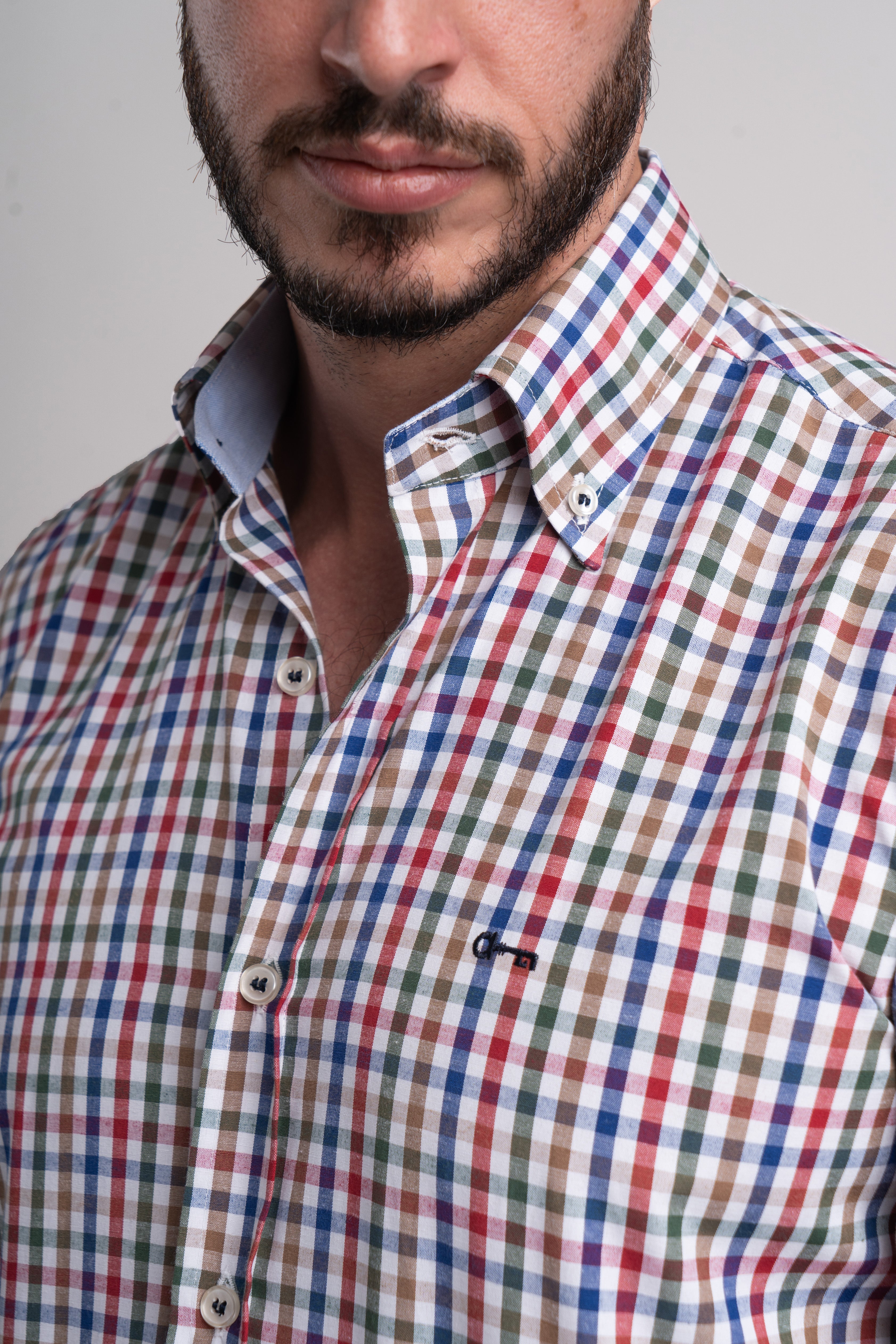 Camisa Popelin Cuadro Pequeño Colores