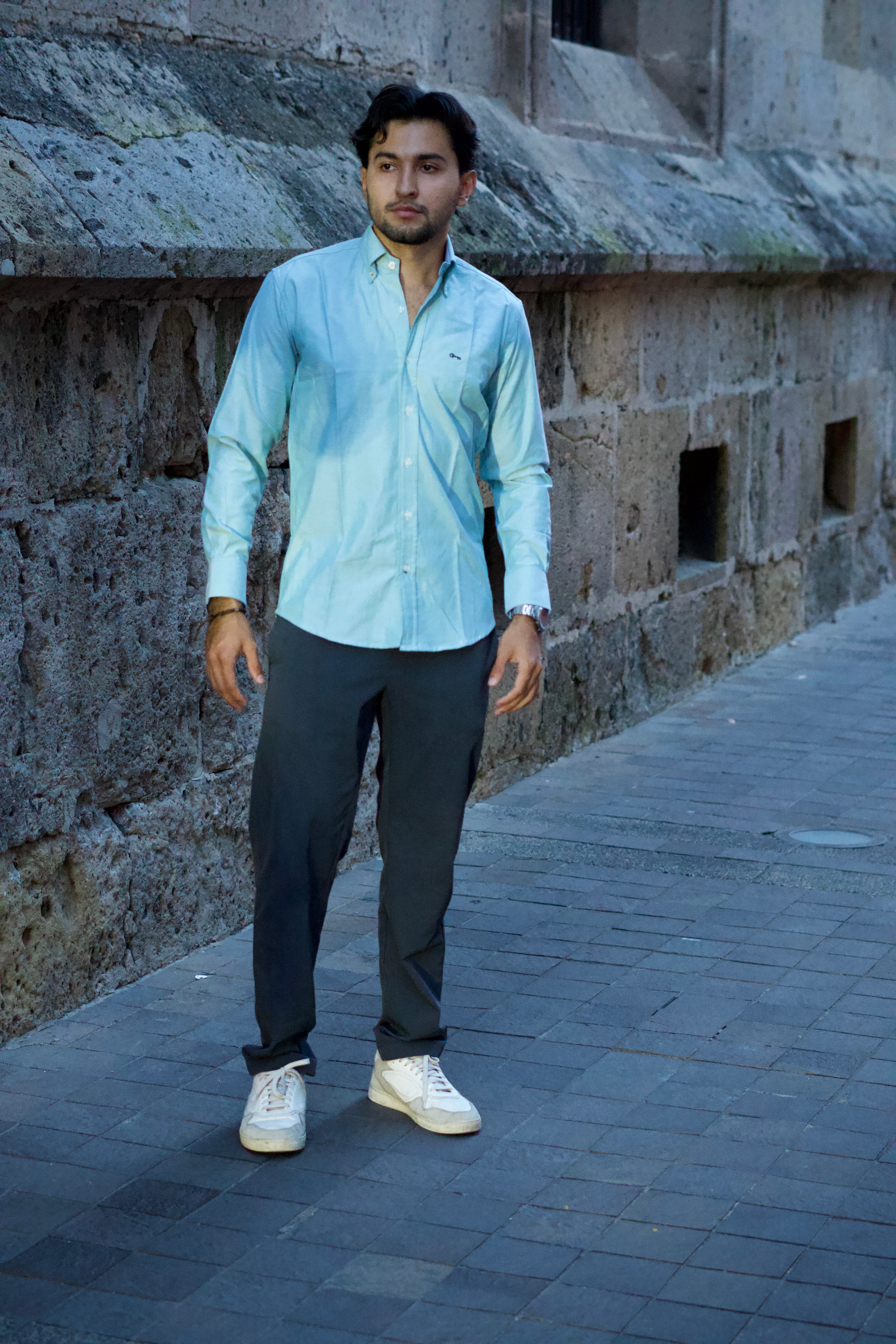 Camisa Oxford Ligero Verde Menta
