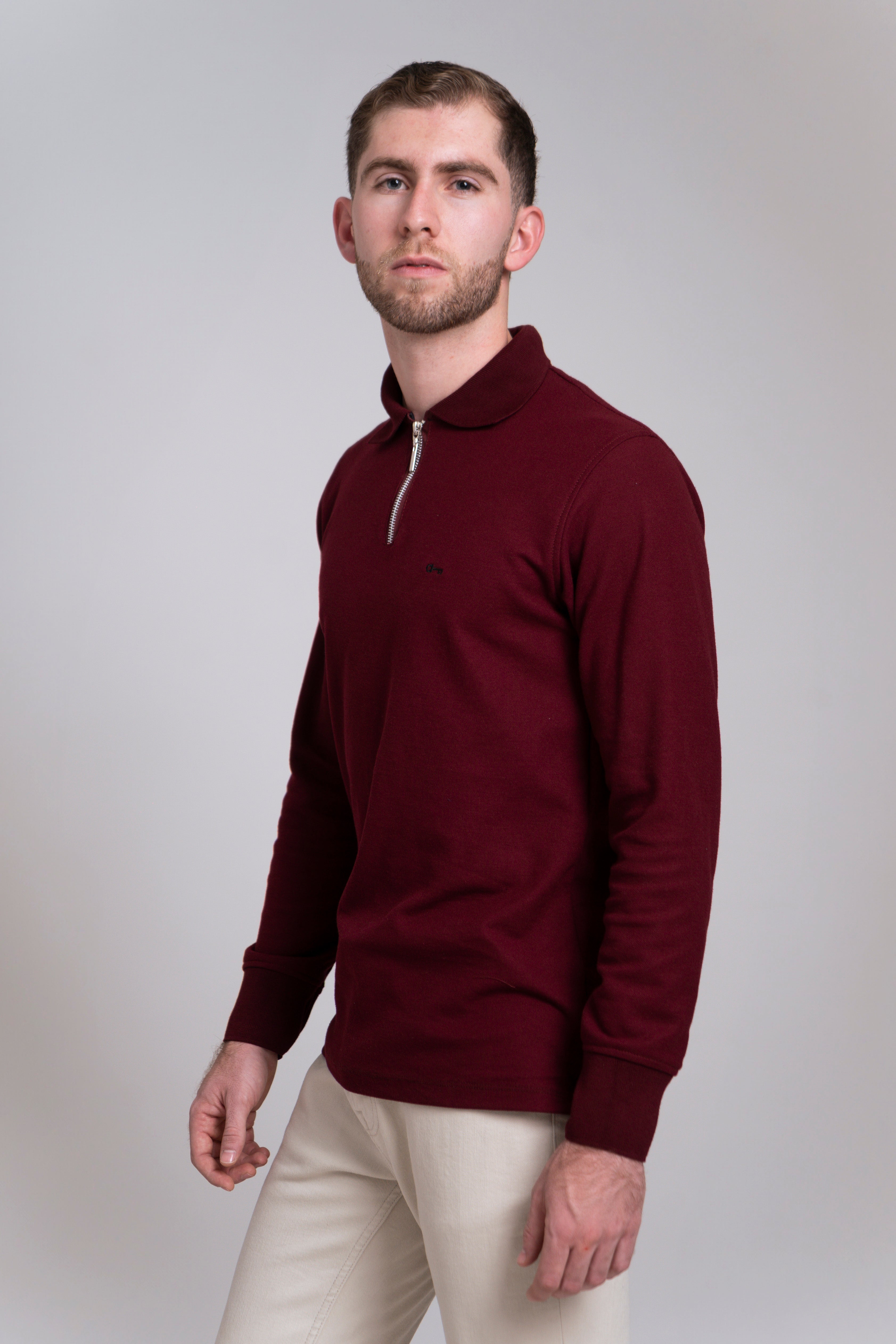 Polo Vino Manga Larga con Zipper