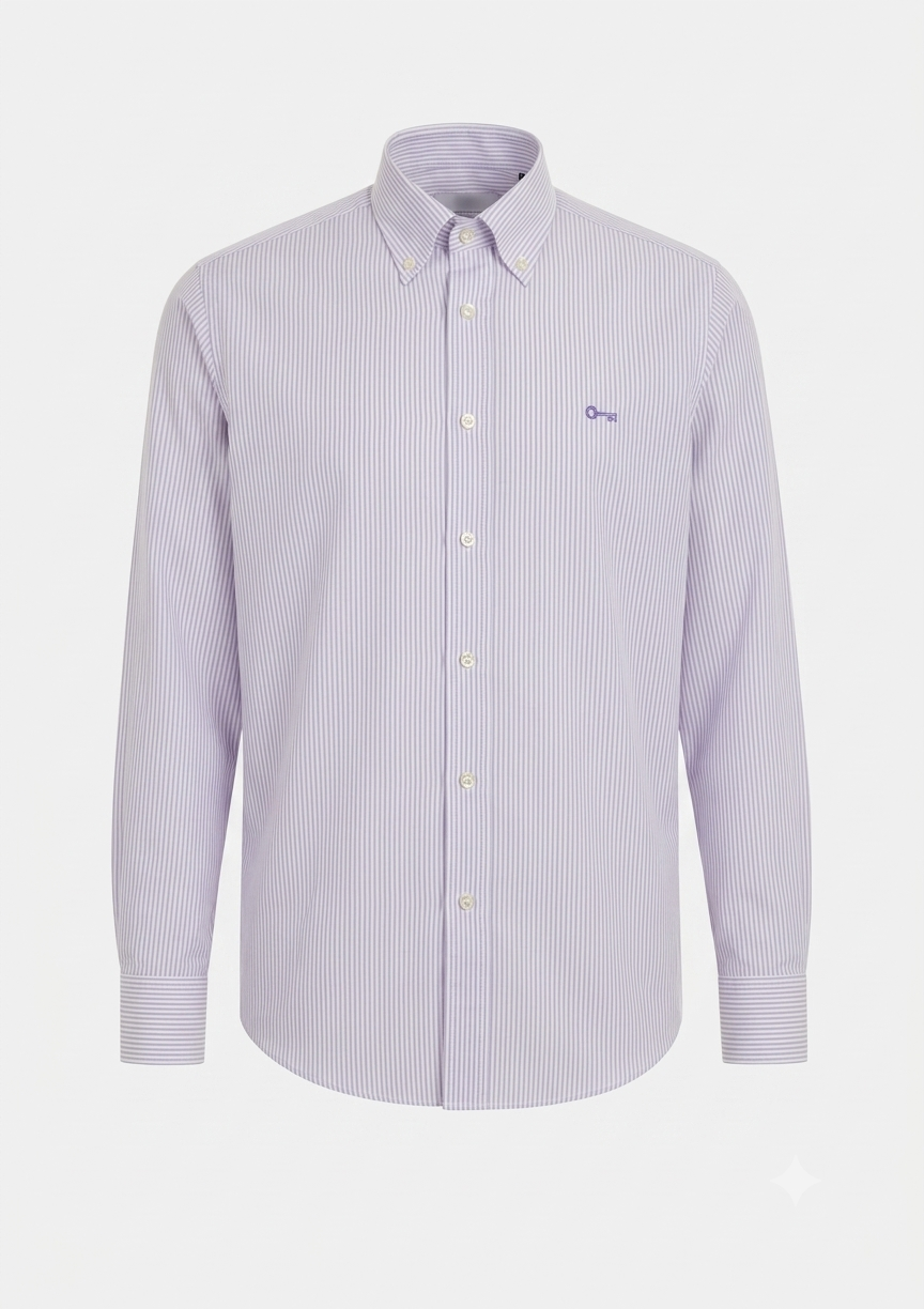 Camisa Oxford Rayas Lila