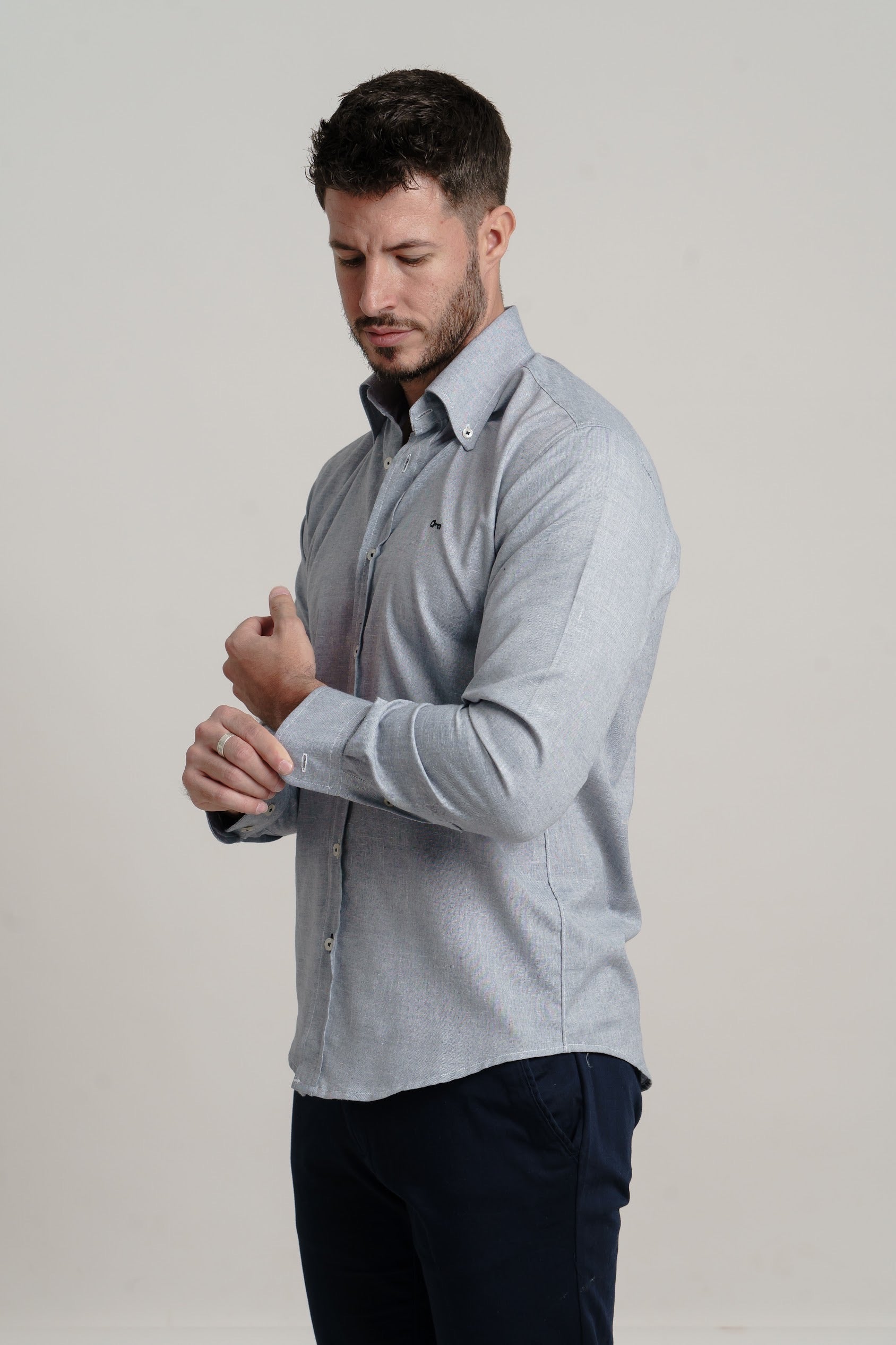 Camisa Lino Marino Melange