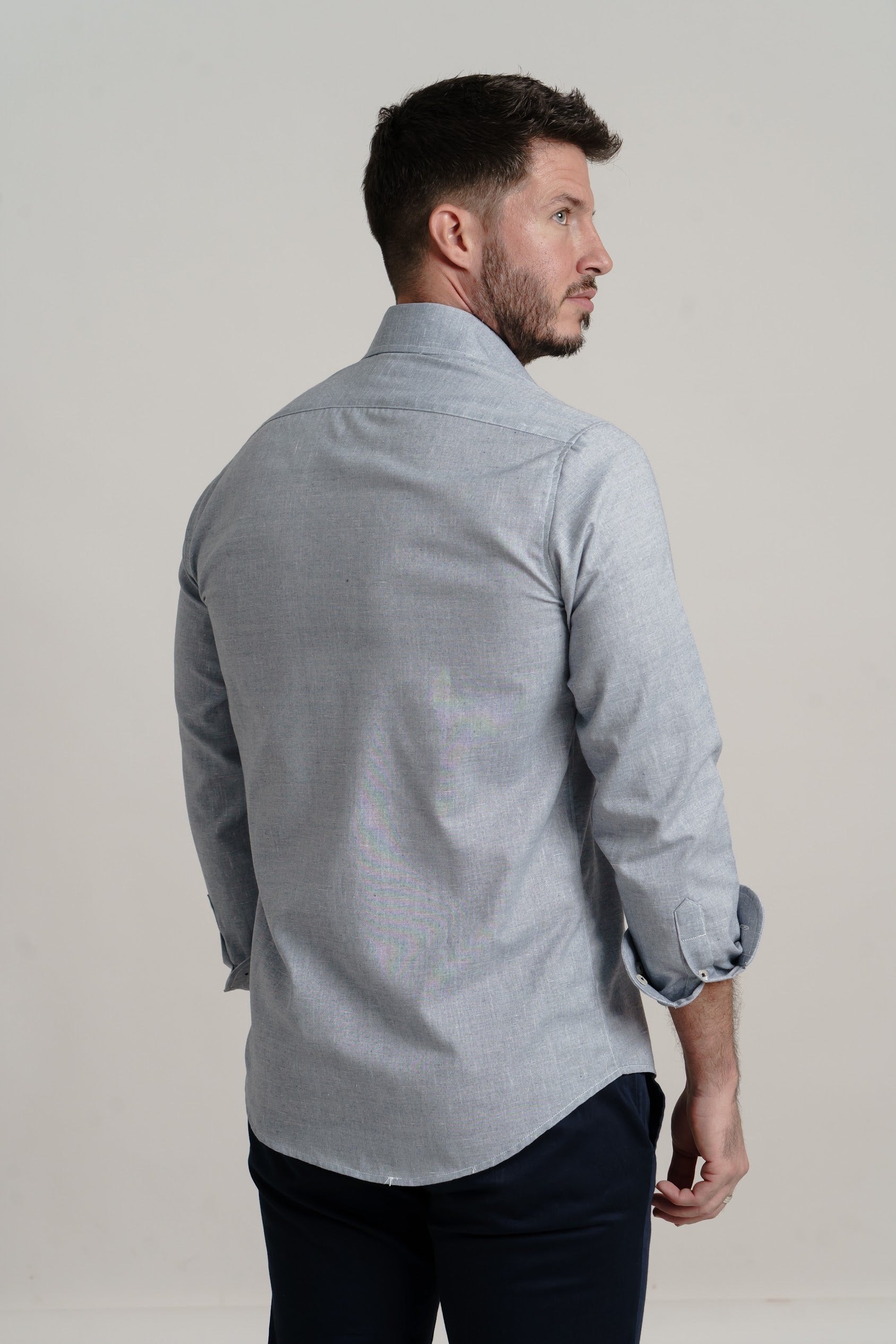 Camisa Lino Marino Melange