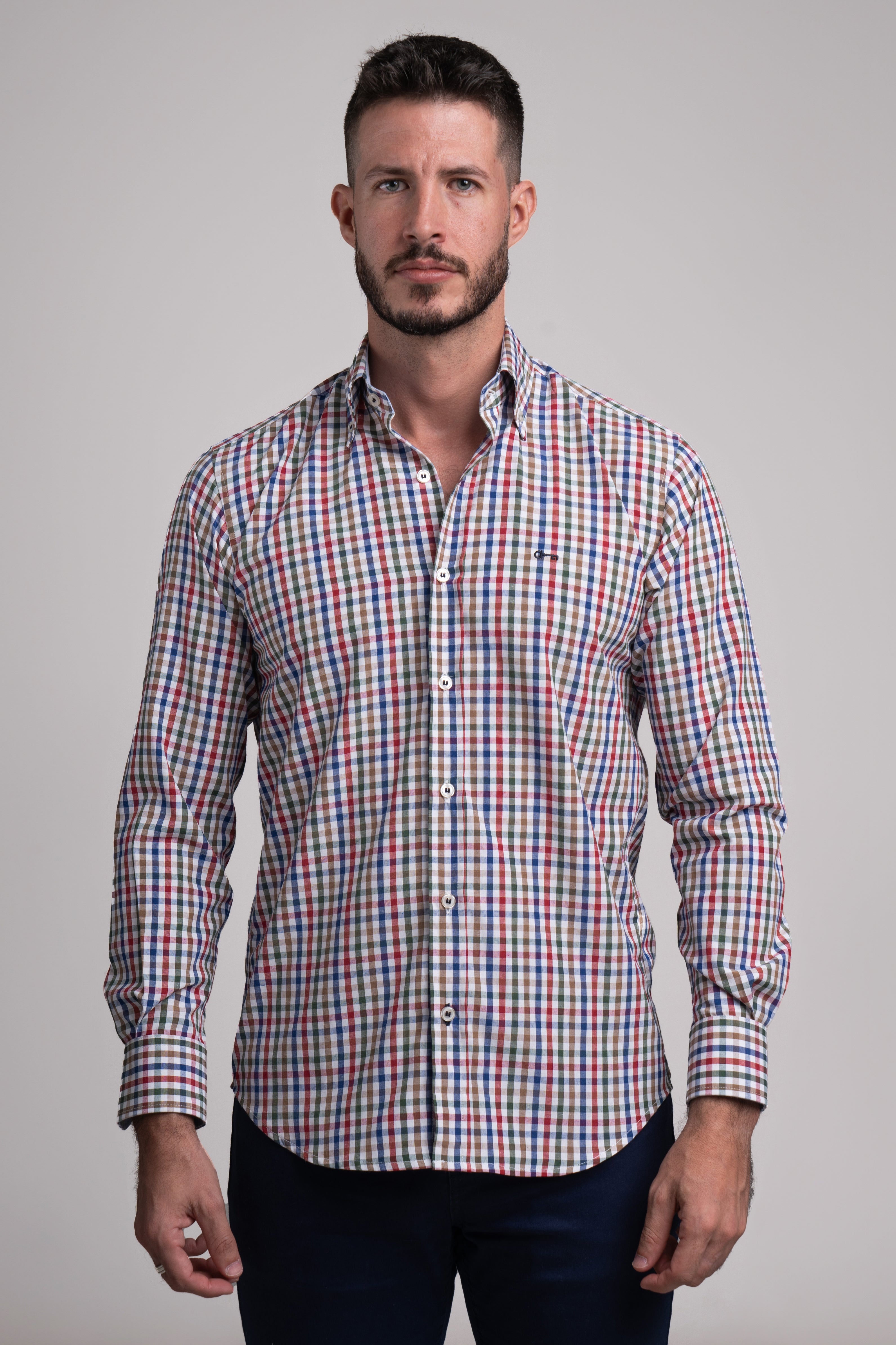 Camisa Popelin Cuadro Pequeño Colores