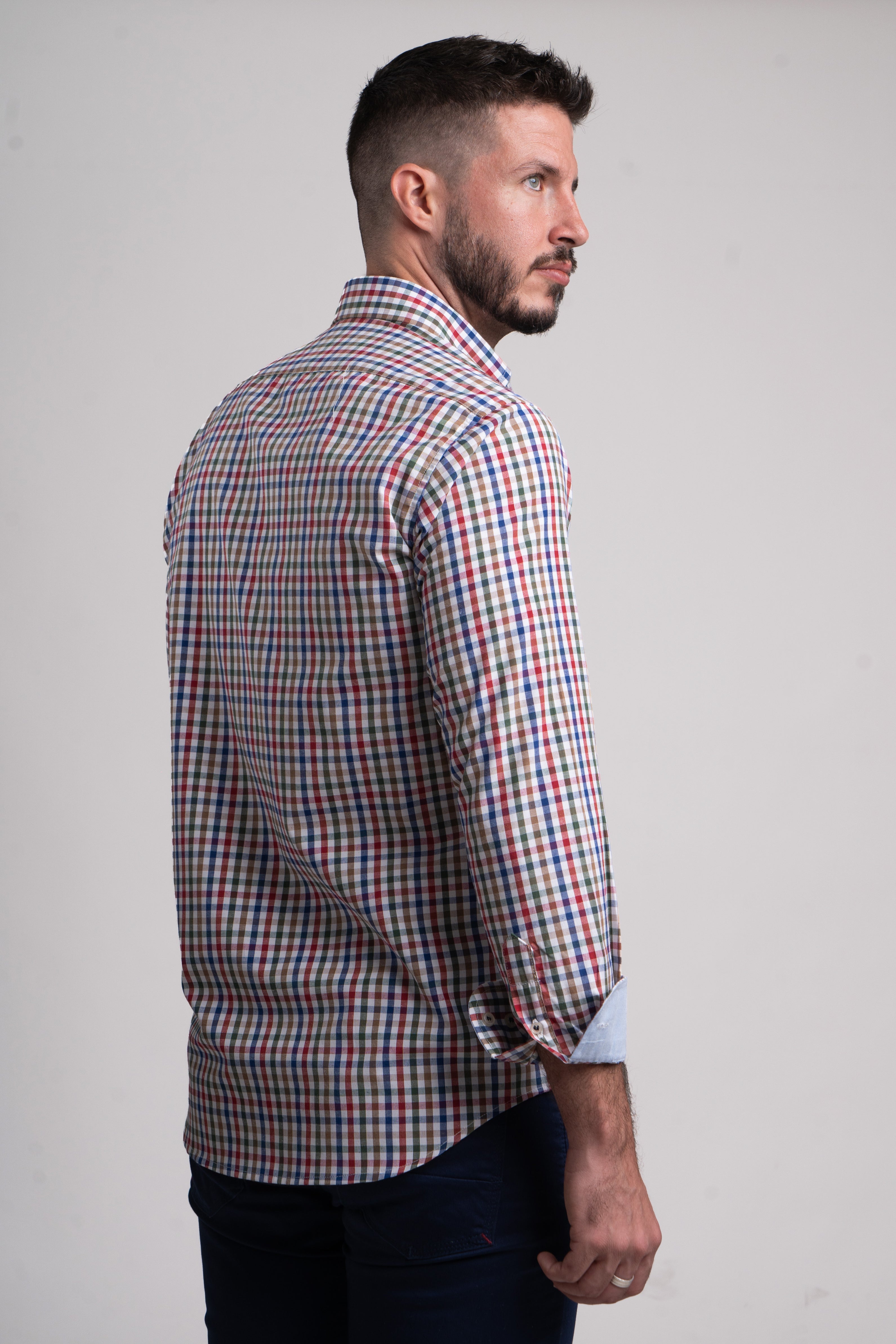 Camisa Popelin Cuadro Pequeño Colores
