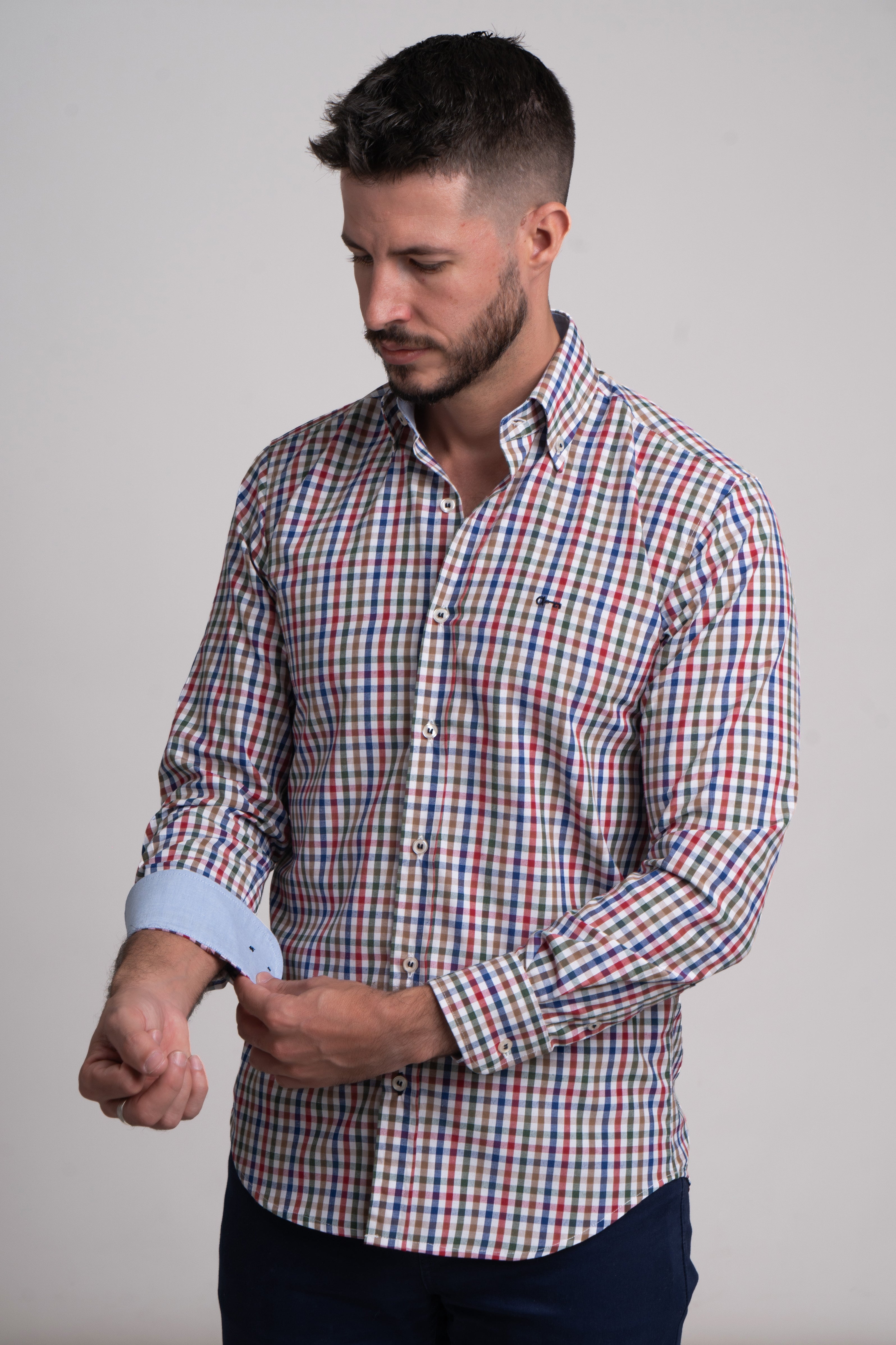Camisa Popelin Cuadro Pequeño Colores