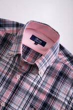 Camisa Oxford Lineas Rosa y Marino