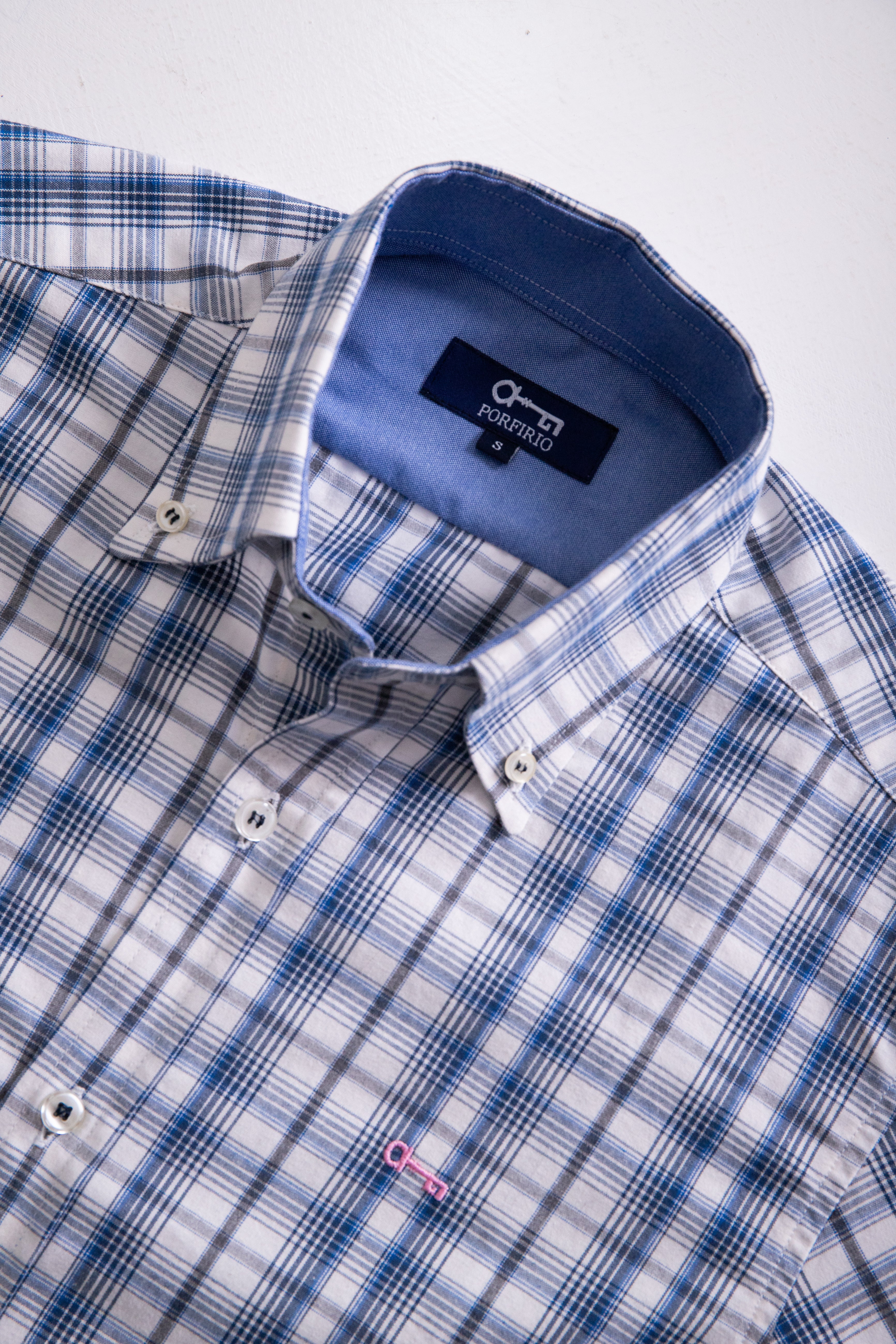 Camisa Oxford Cuadros Marino/Cielo