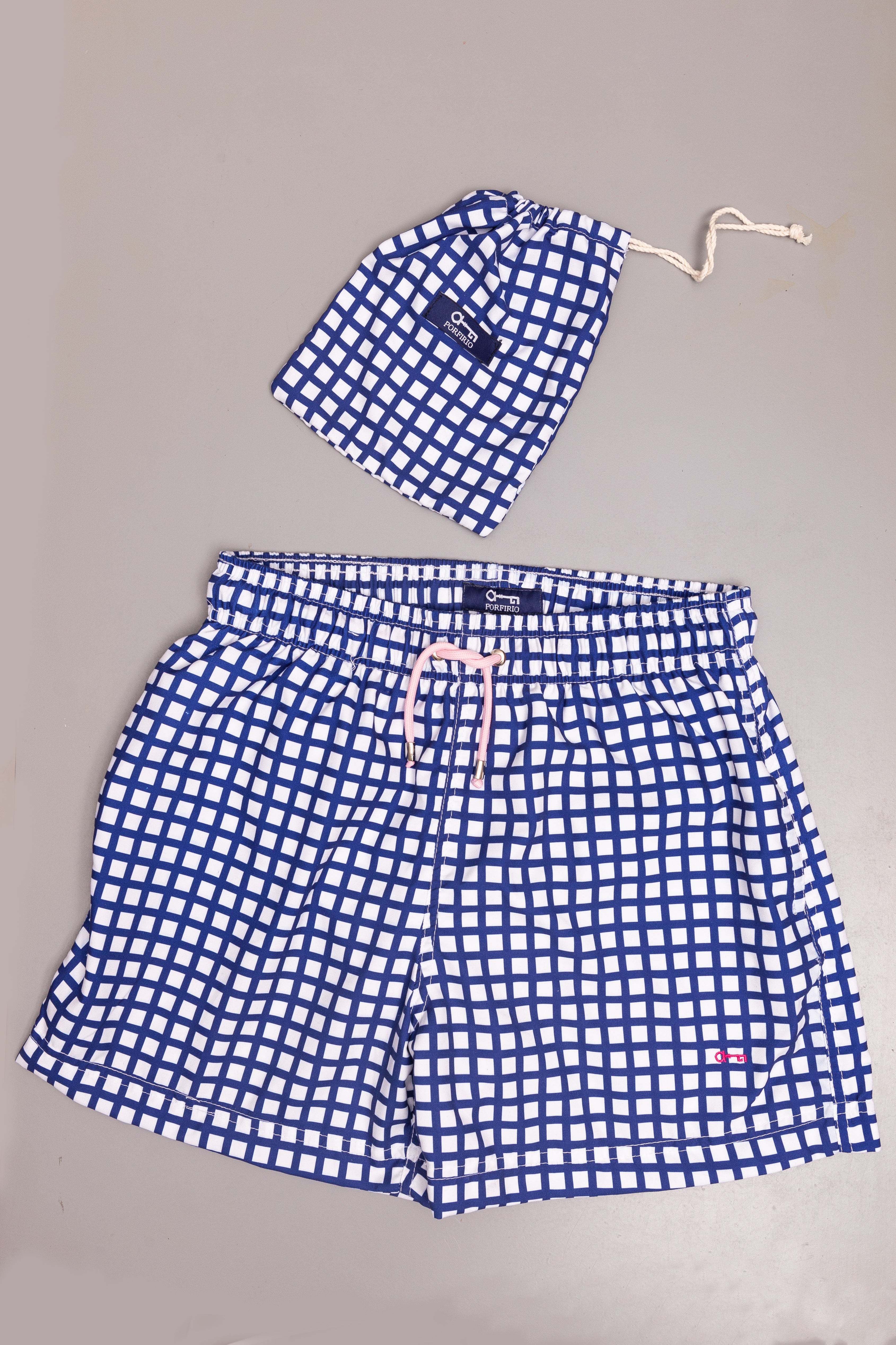 Traje de Baño Cuadros Azul