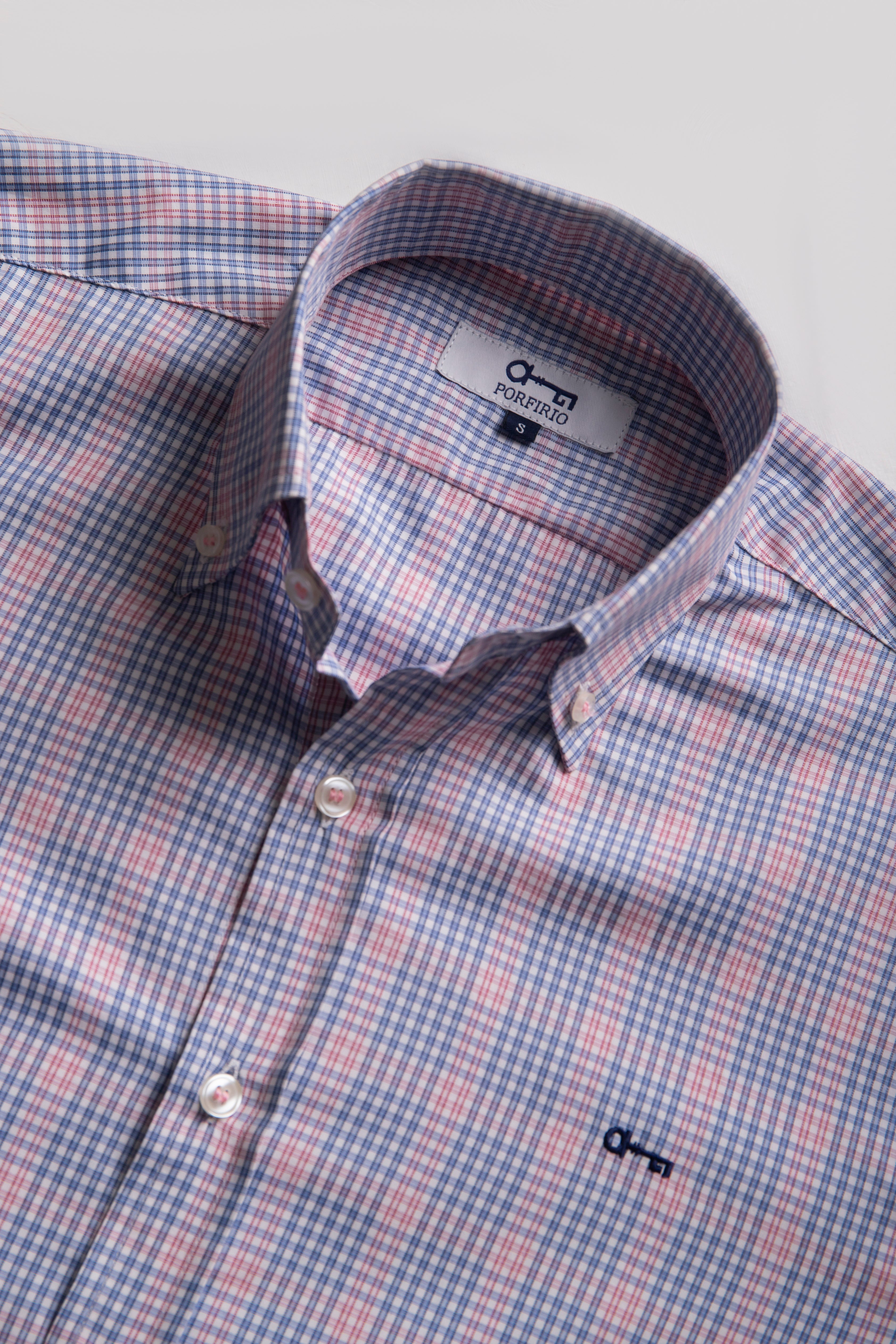 Camisa Cuadro Pequeño Rosa y Cielo