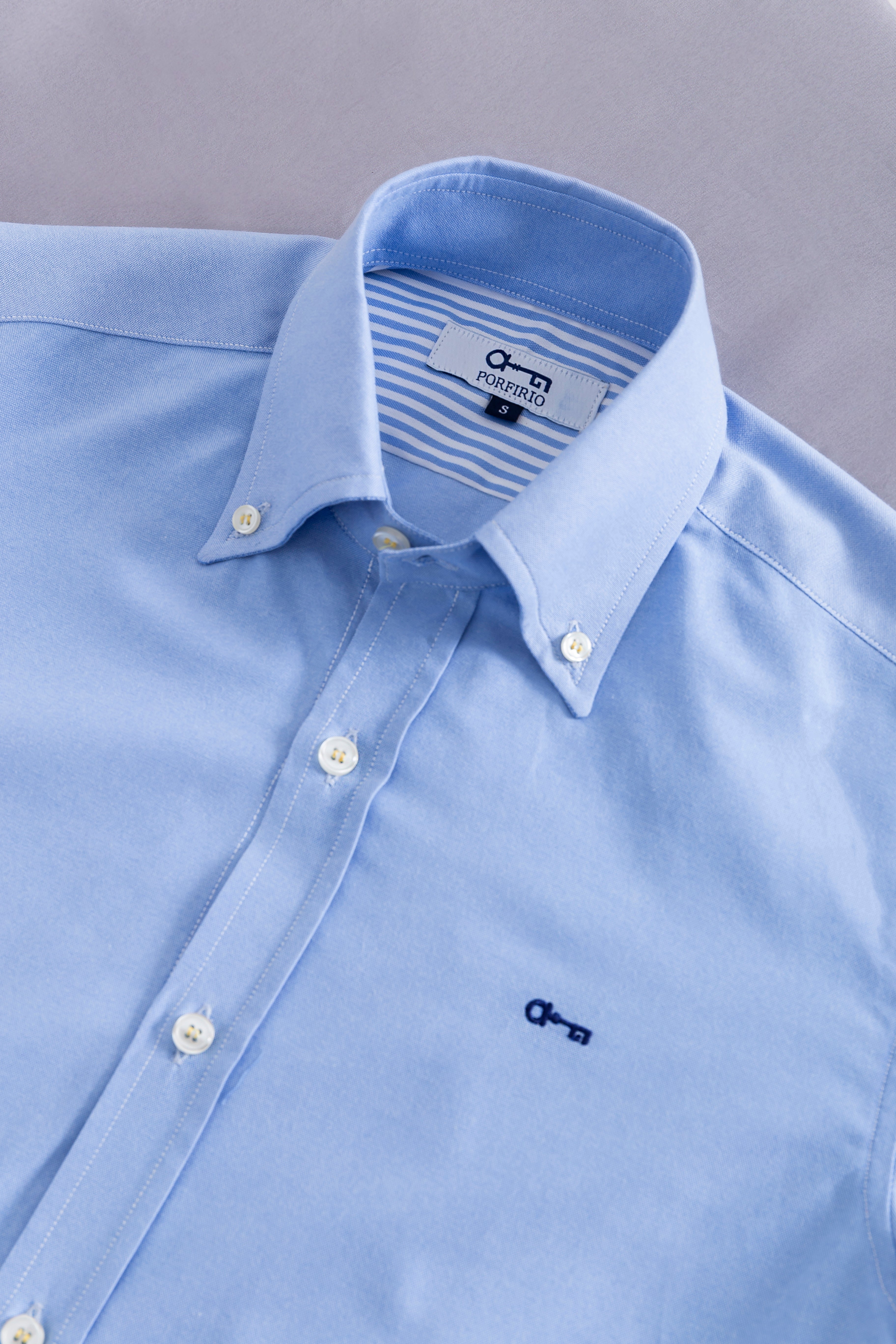 Camisa Oxford Azul Cielo Contrastes Rayas