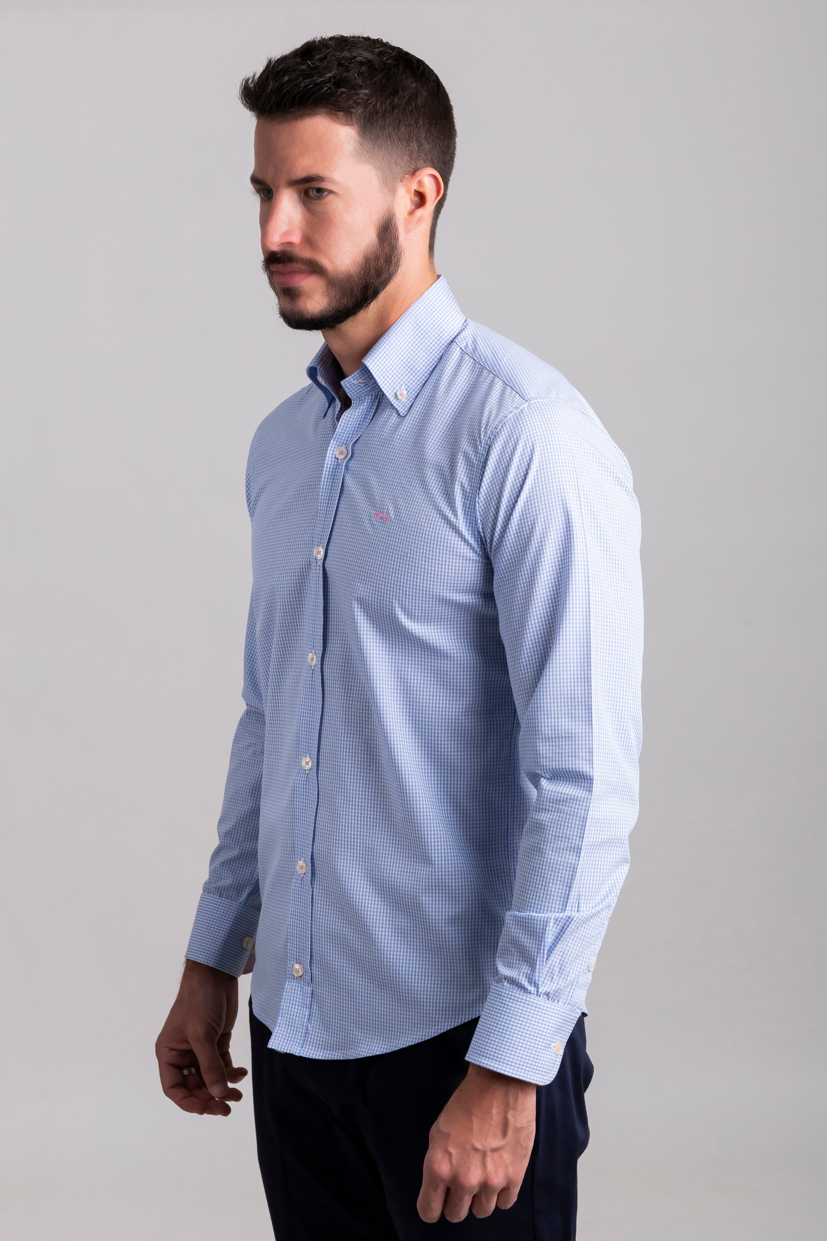 Camisa Cuadros Mini Azul Cielo