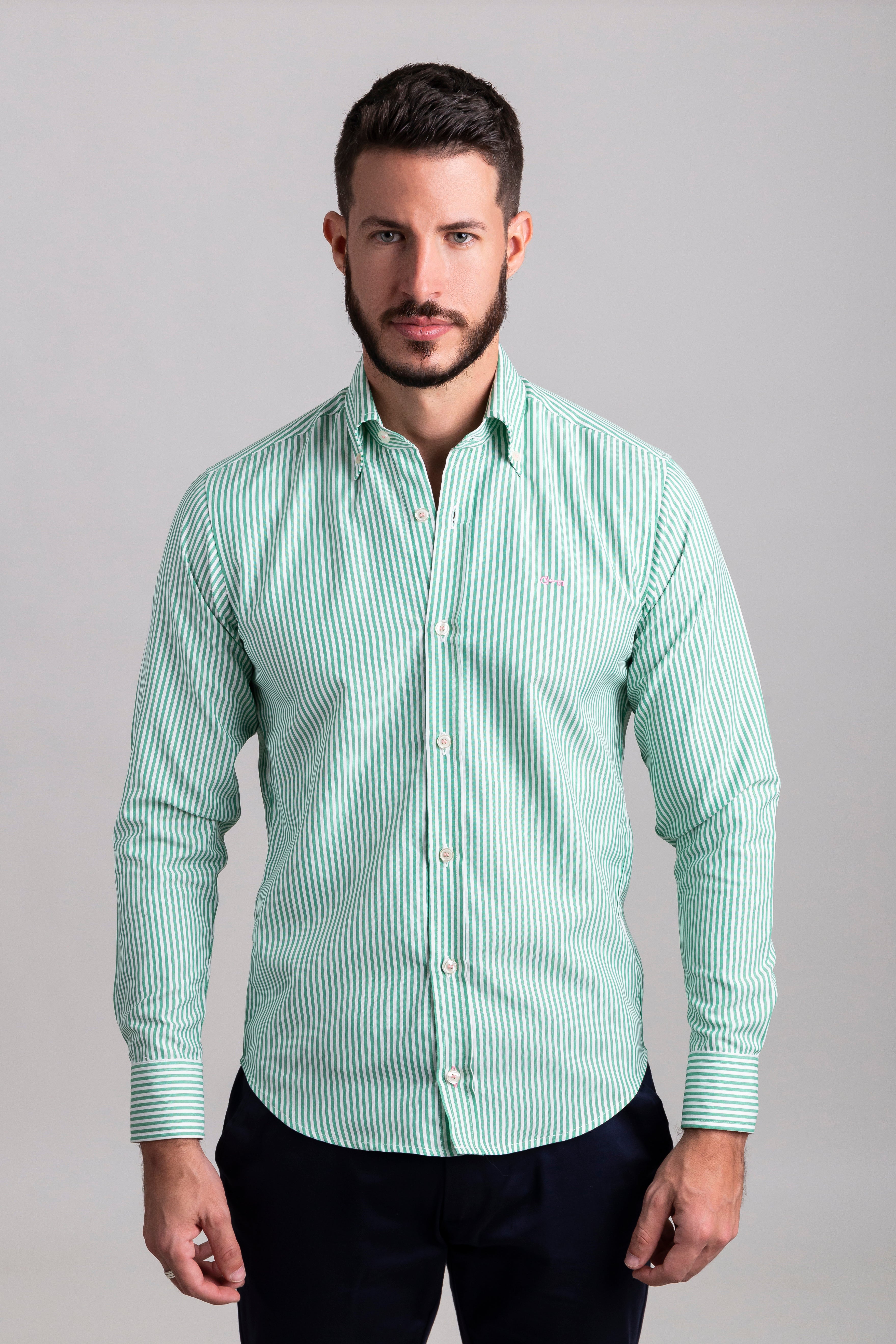Camisa Rayas Verdes