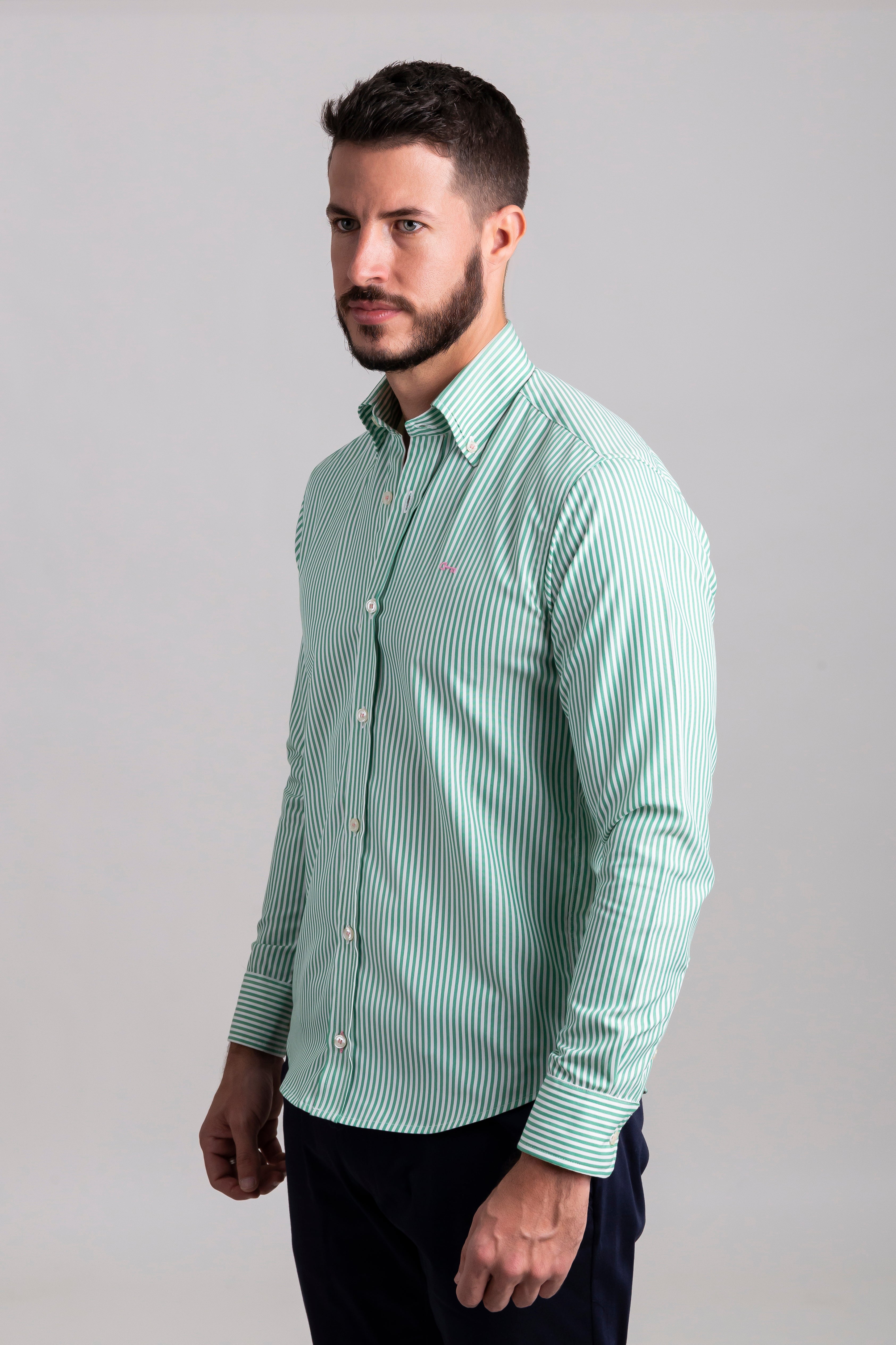 Camisa Rayas Verdes