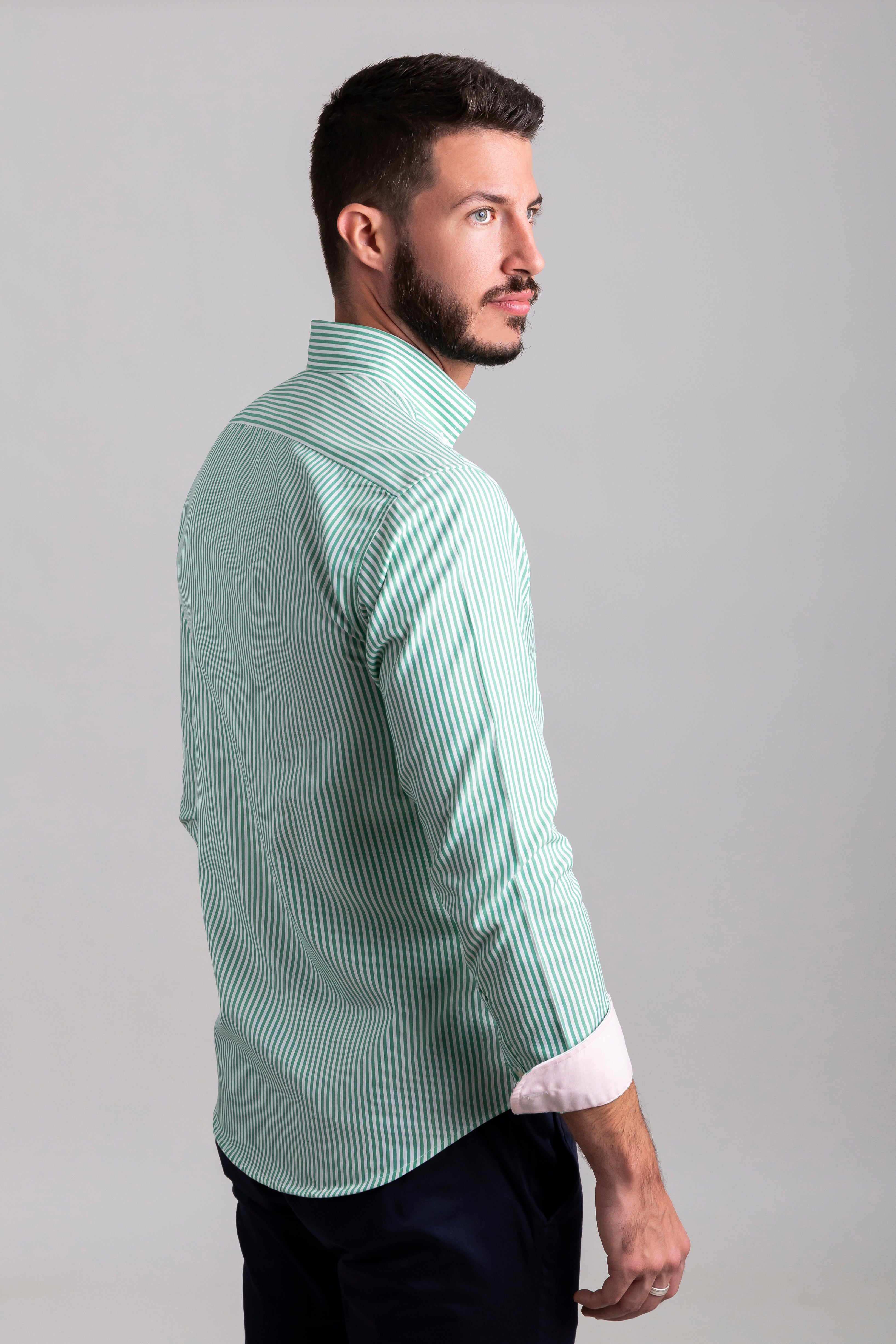 Camisa Rayas Verdes