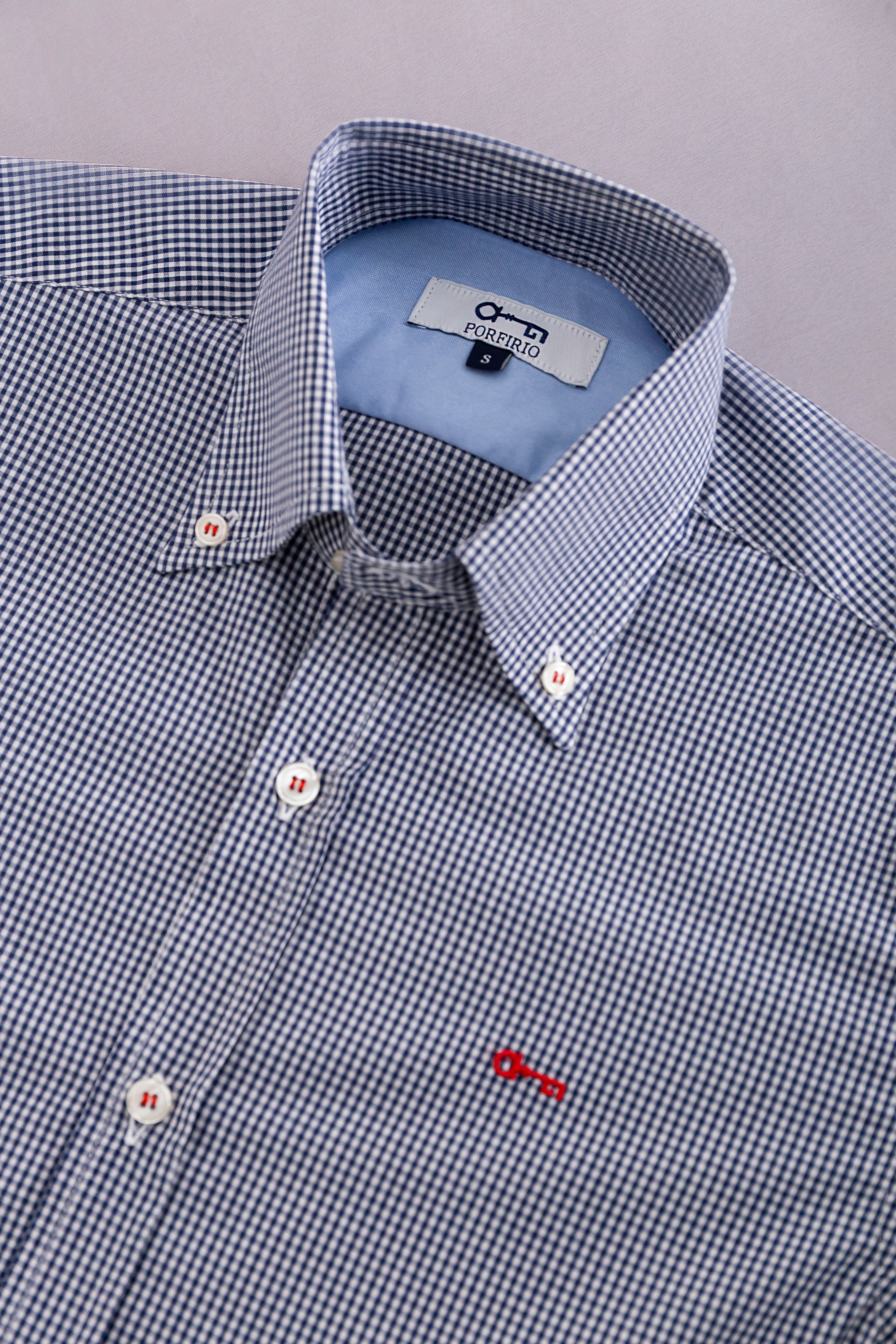 Camisa Cuadros Mini Azul Marino