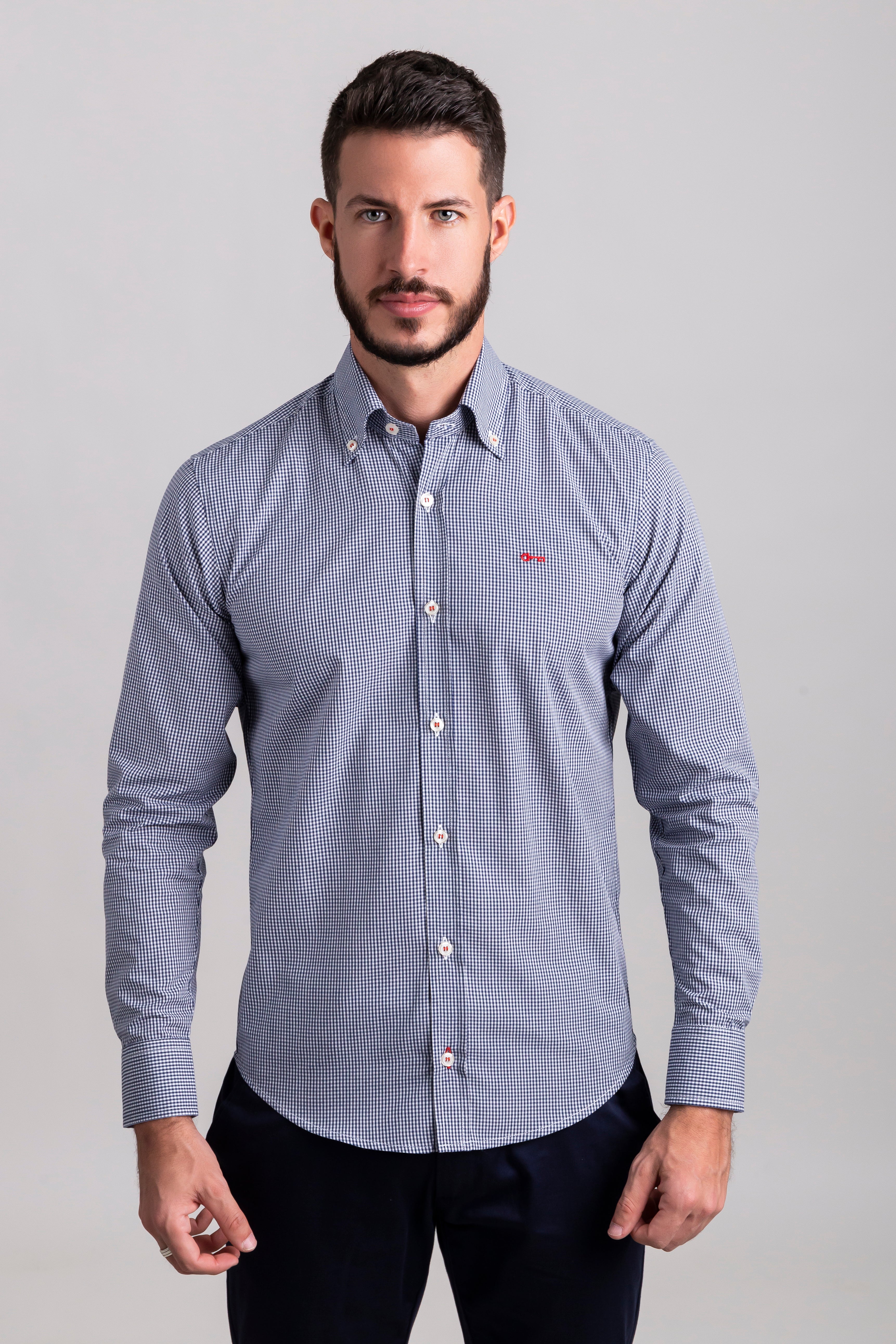 Camisa Cuadros Mini Azul Marino