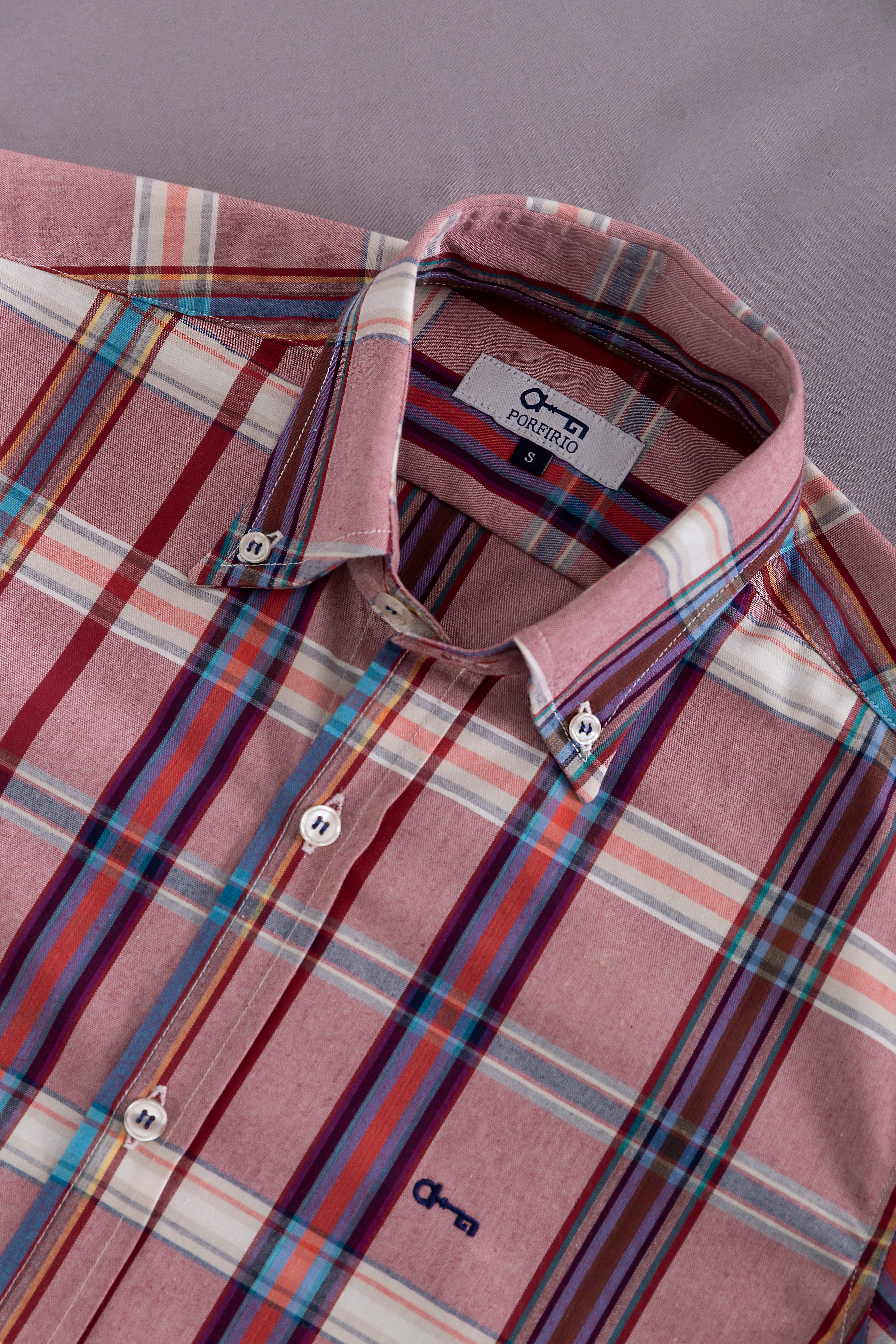 Cuadros Oxford Rojo, Líneas Azul/Rojo