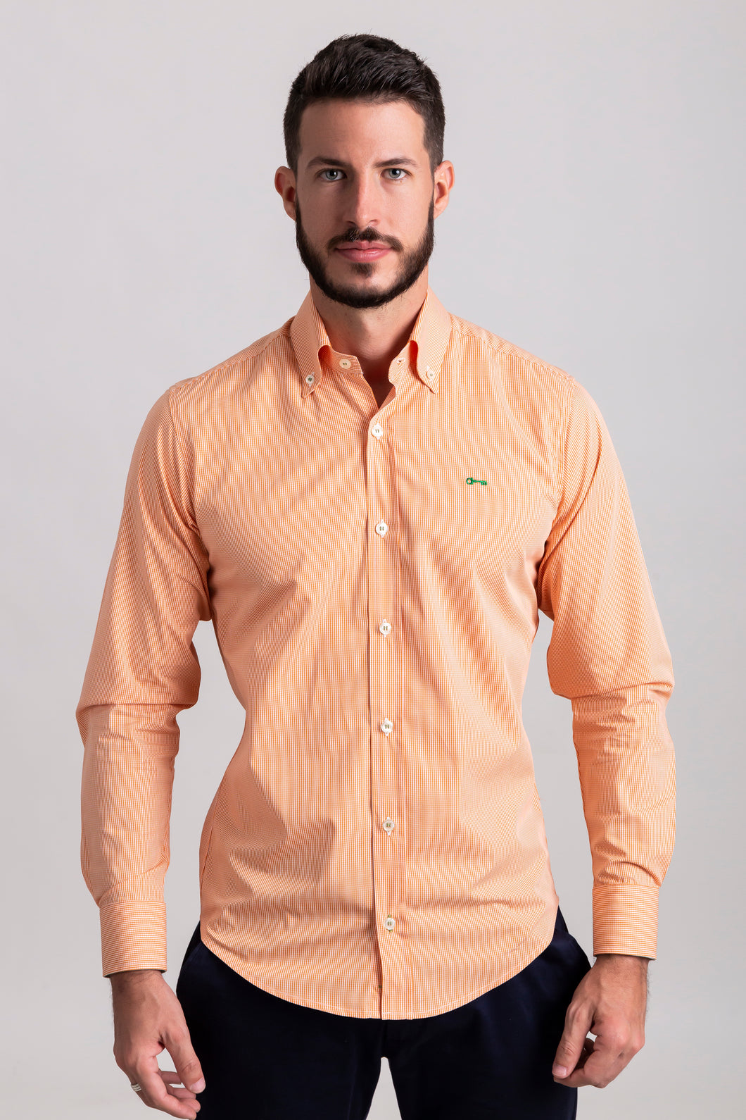Camisa Cuadros Mini Naranja