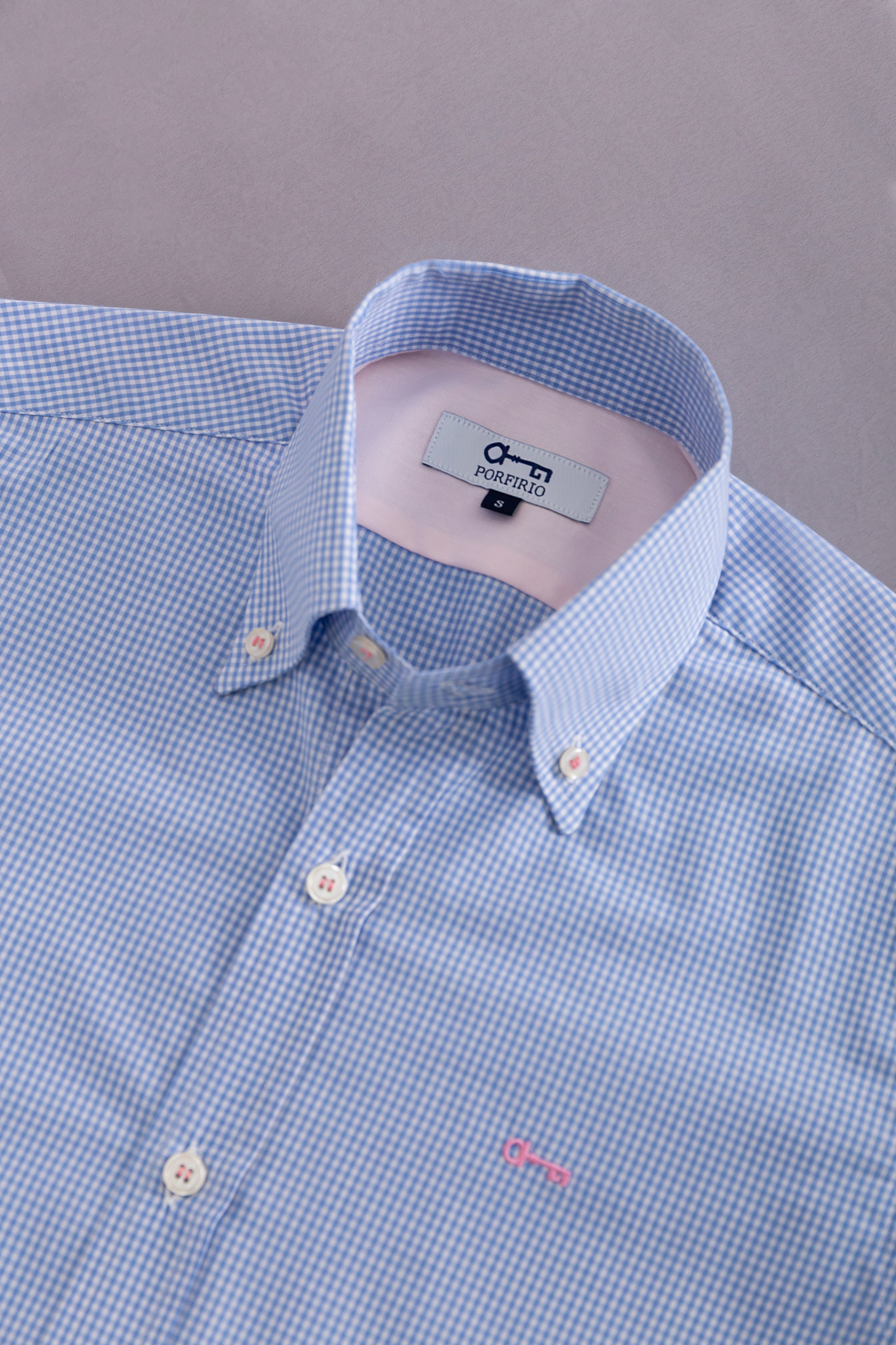 Camisa Cuadros Mini Azul Cielo