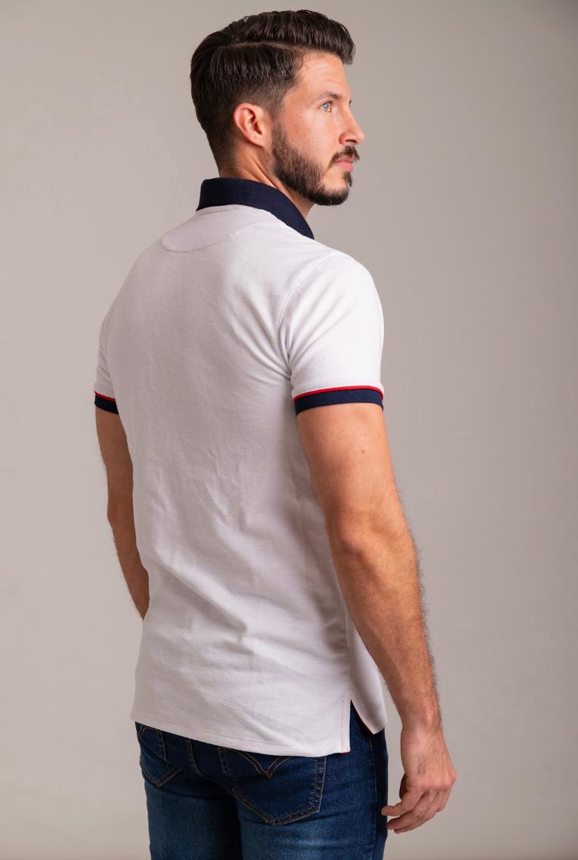 Zipper Polo Piqué Blanca