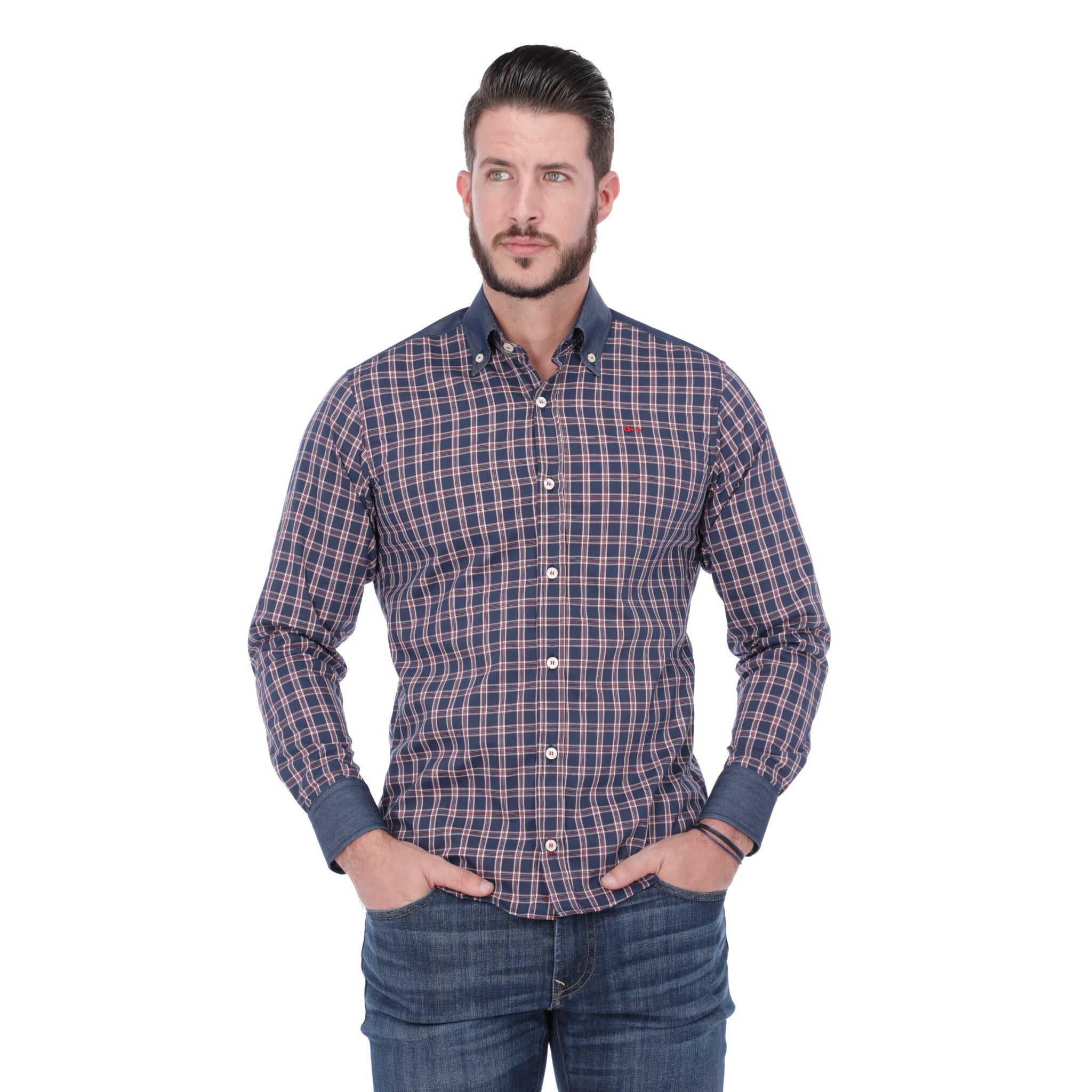 Camisa Cuadro con Mezclilla