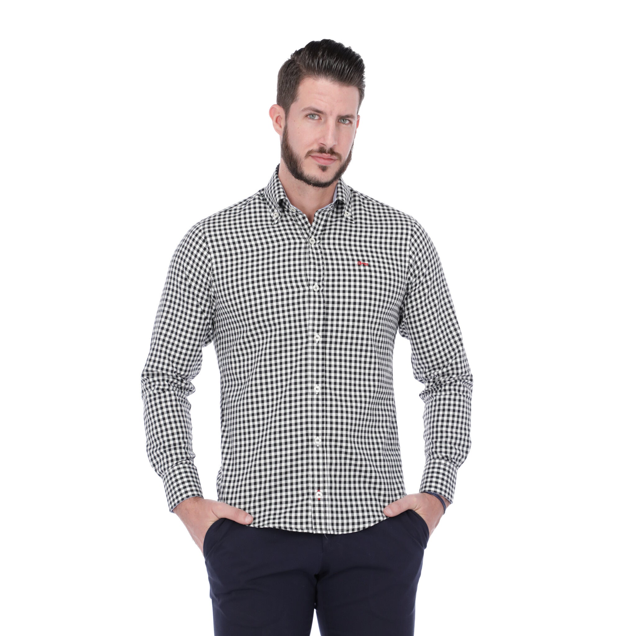 Cuadro Negro con Oxford Azul Cielo